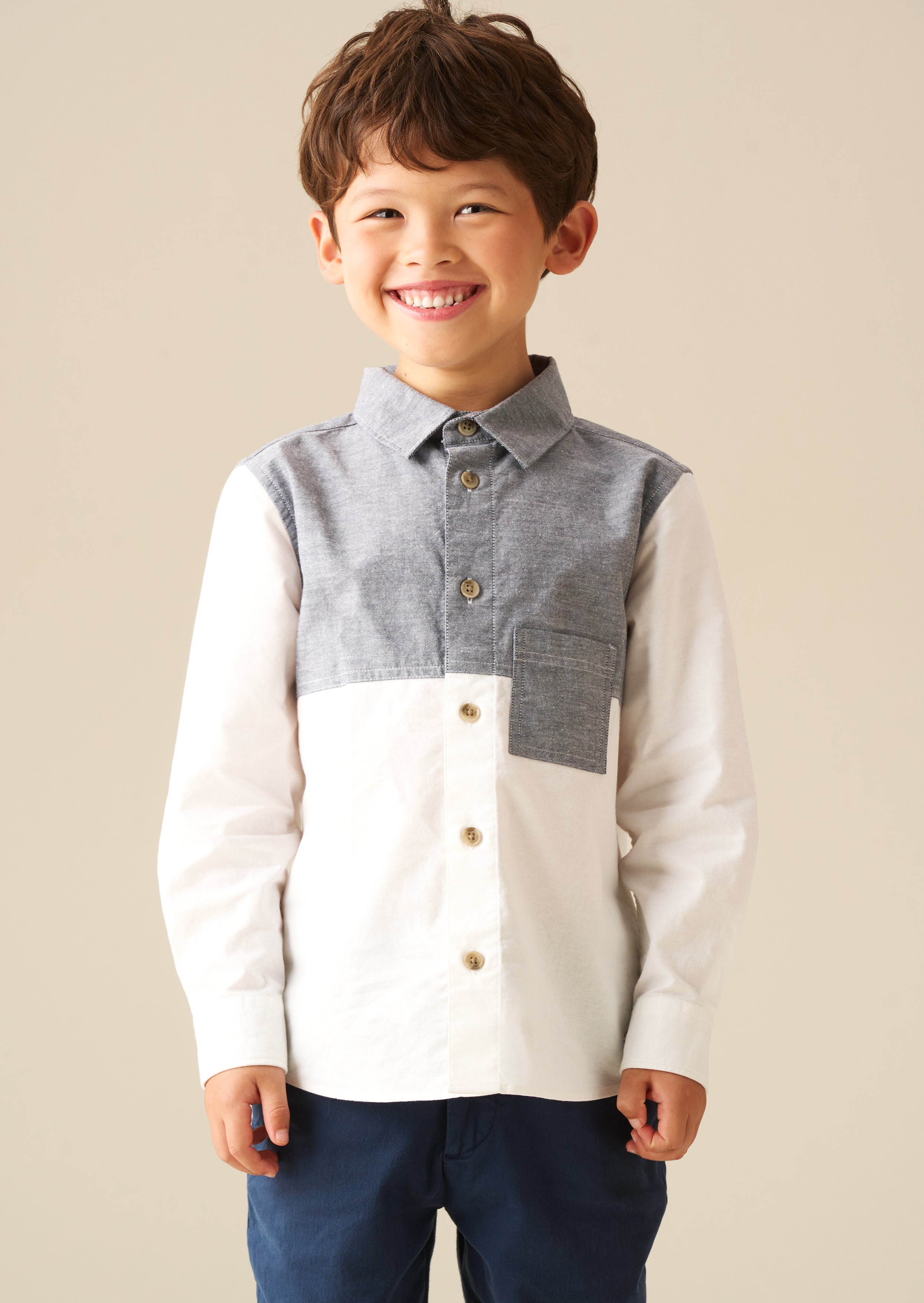 Heath Colour Block Oxford Shirt