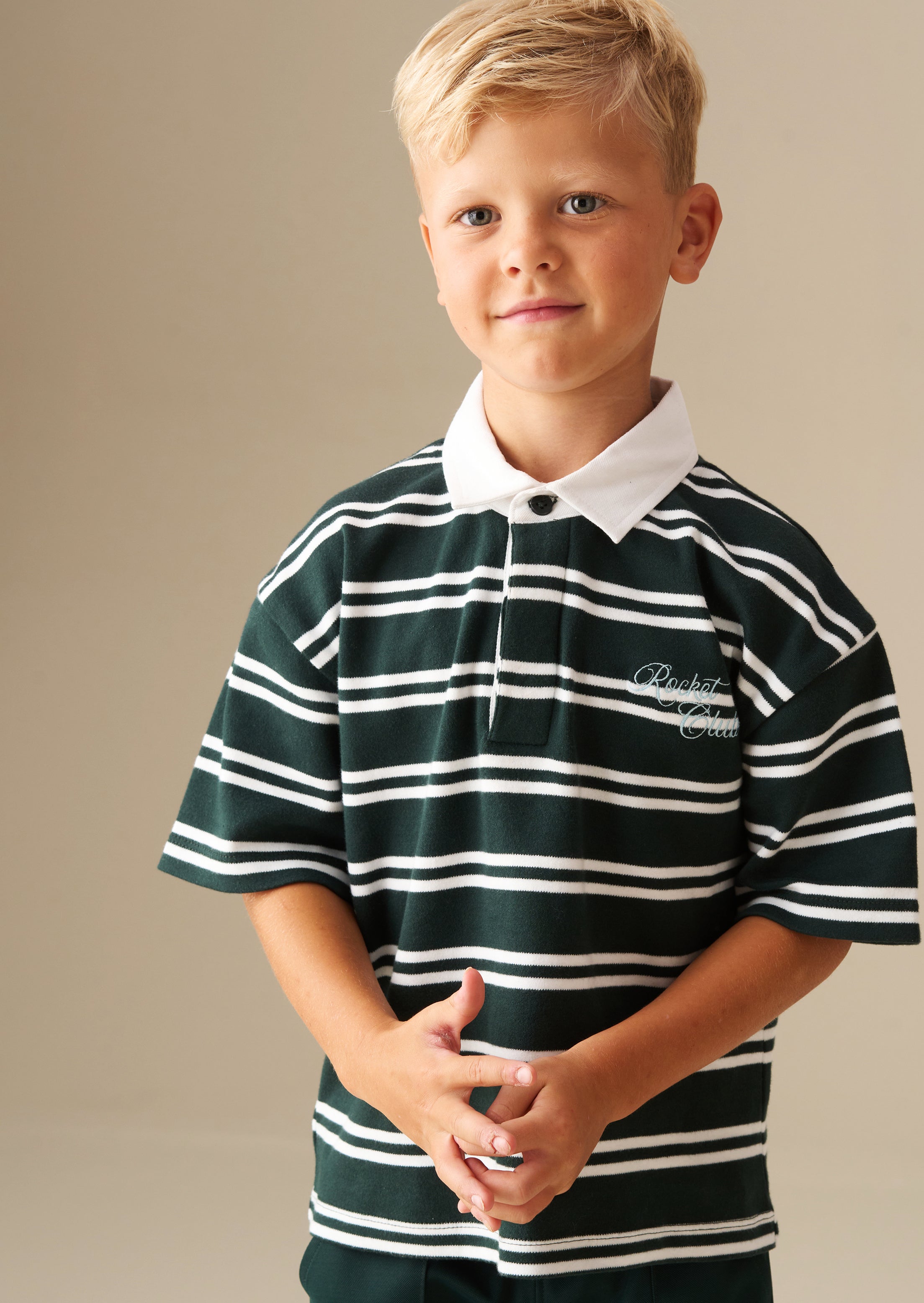 Rudy Textured Striped Boxy Rugby