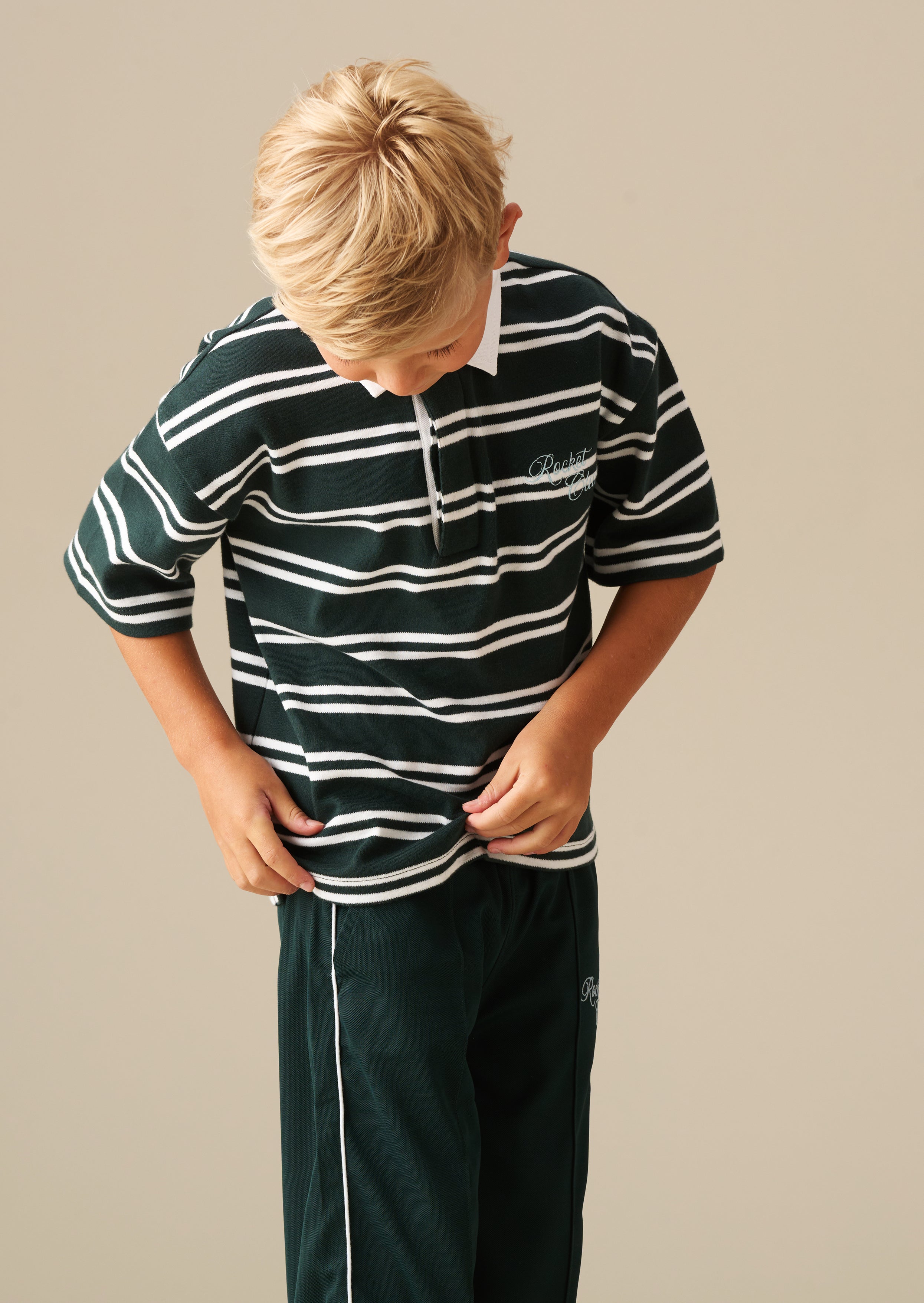 Rudy Textured Striped Boxy Rugby