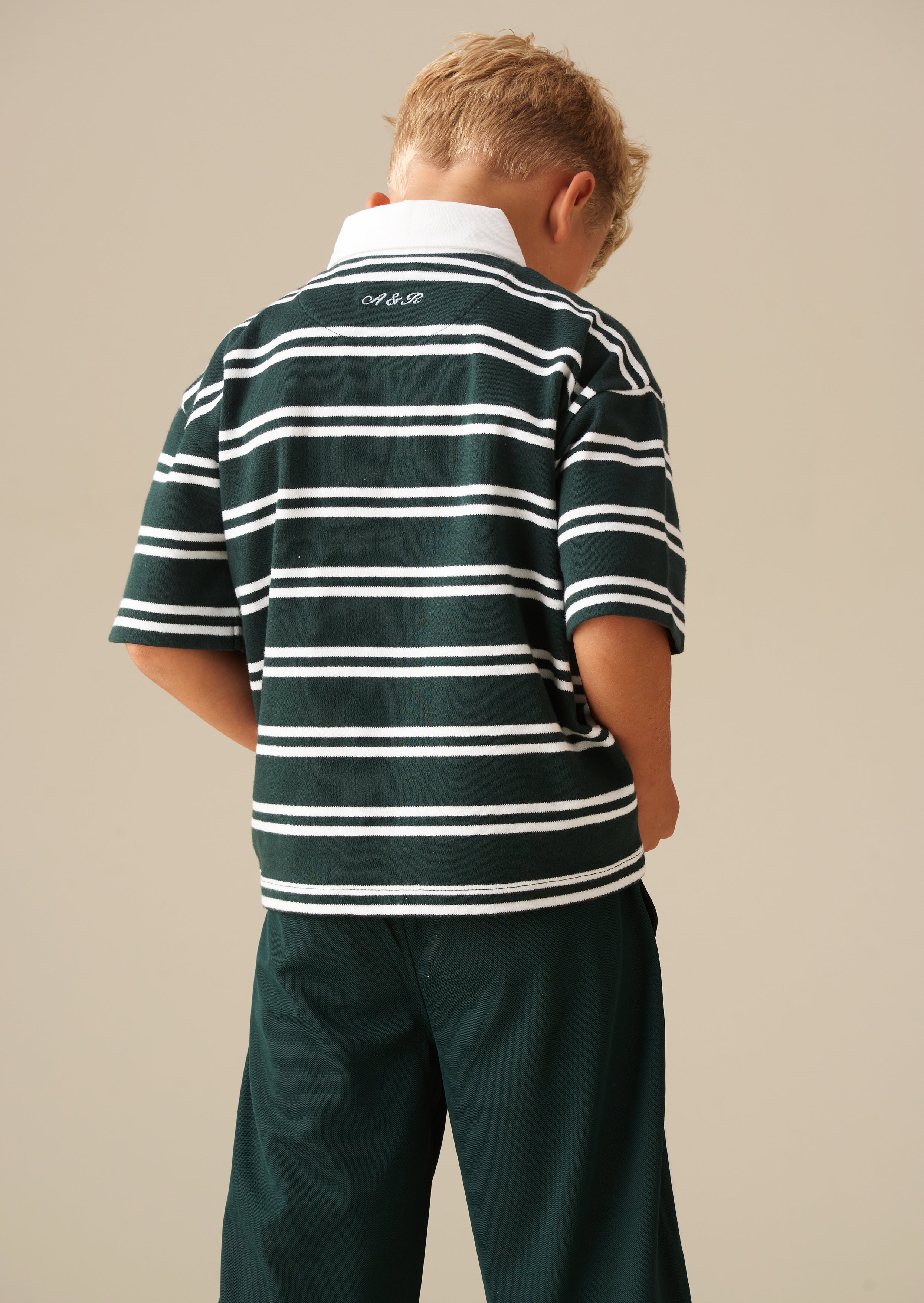 Rudy Textured Striped Boxy Rugby