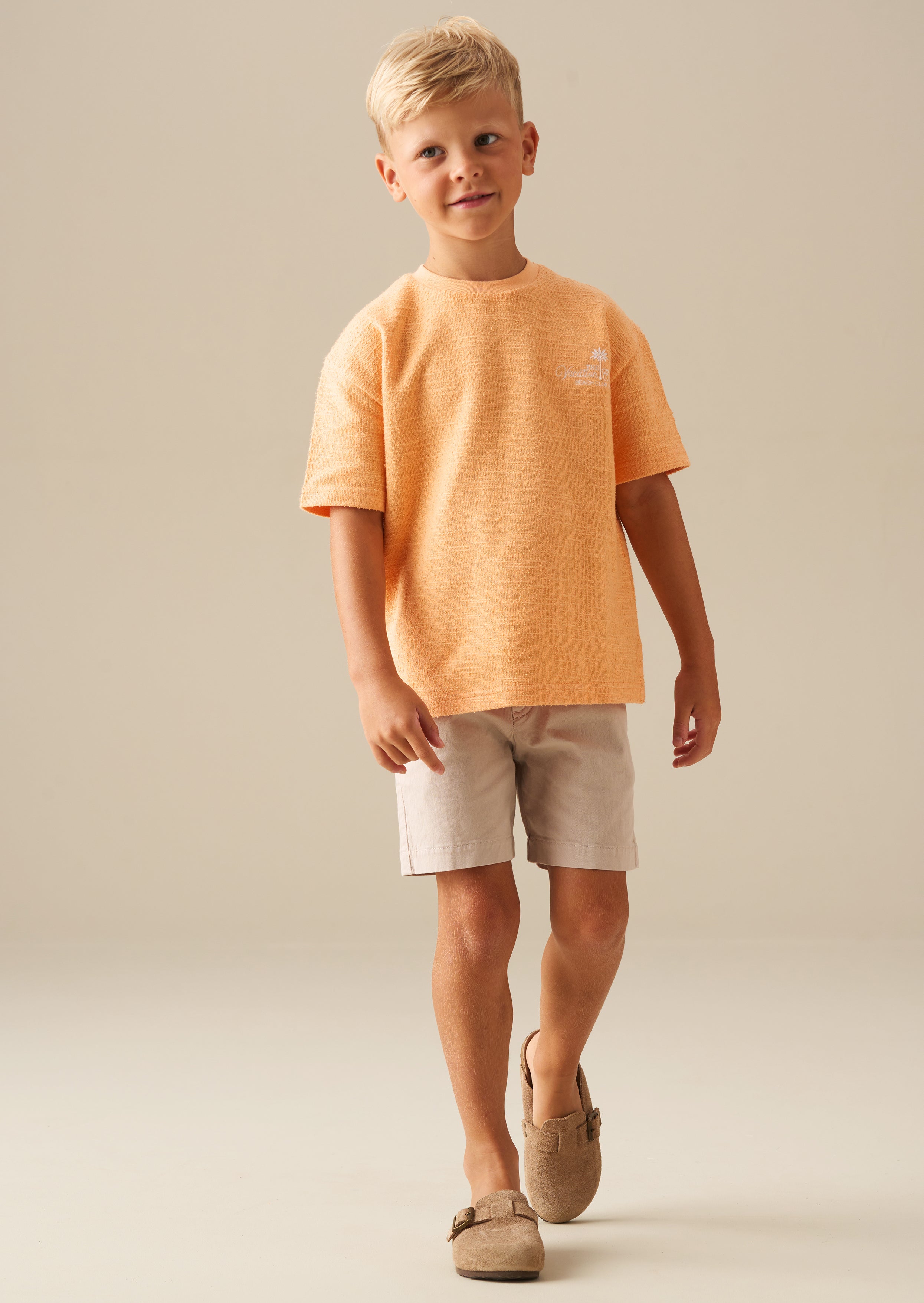 Camiseta texturizada naranja Parker