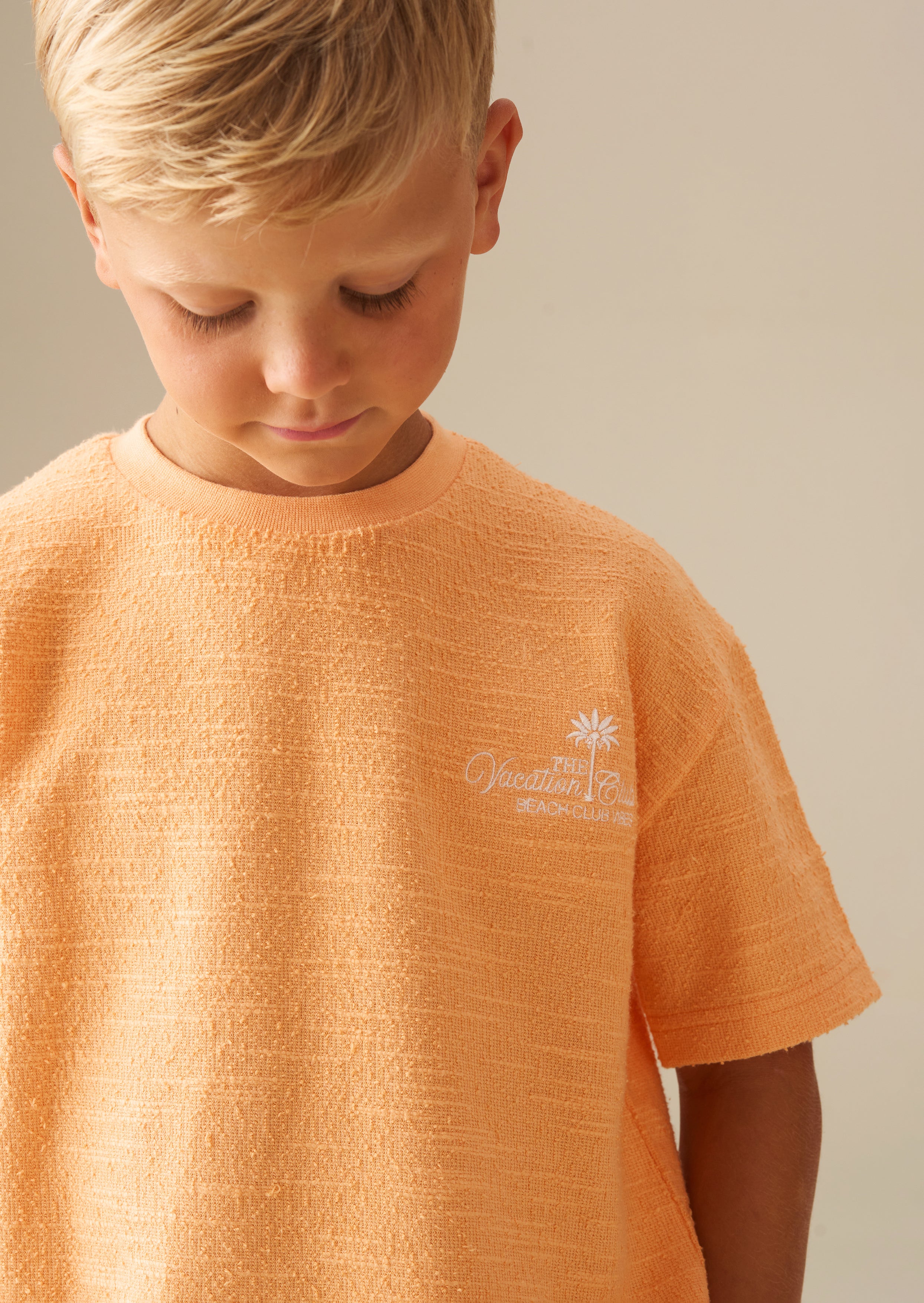 Camiseta texturizada naranja Parker