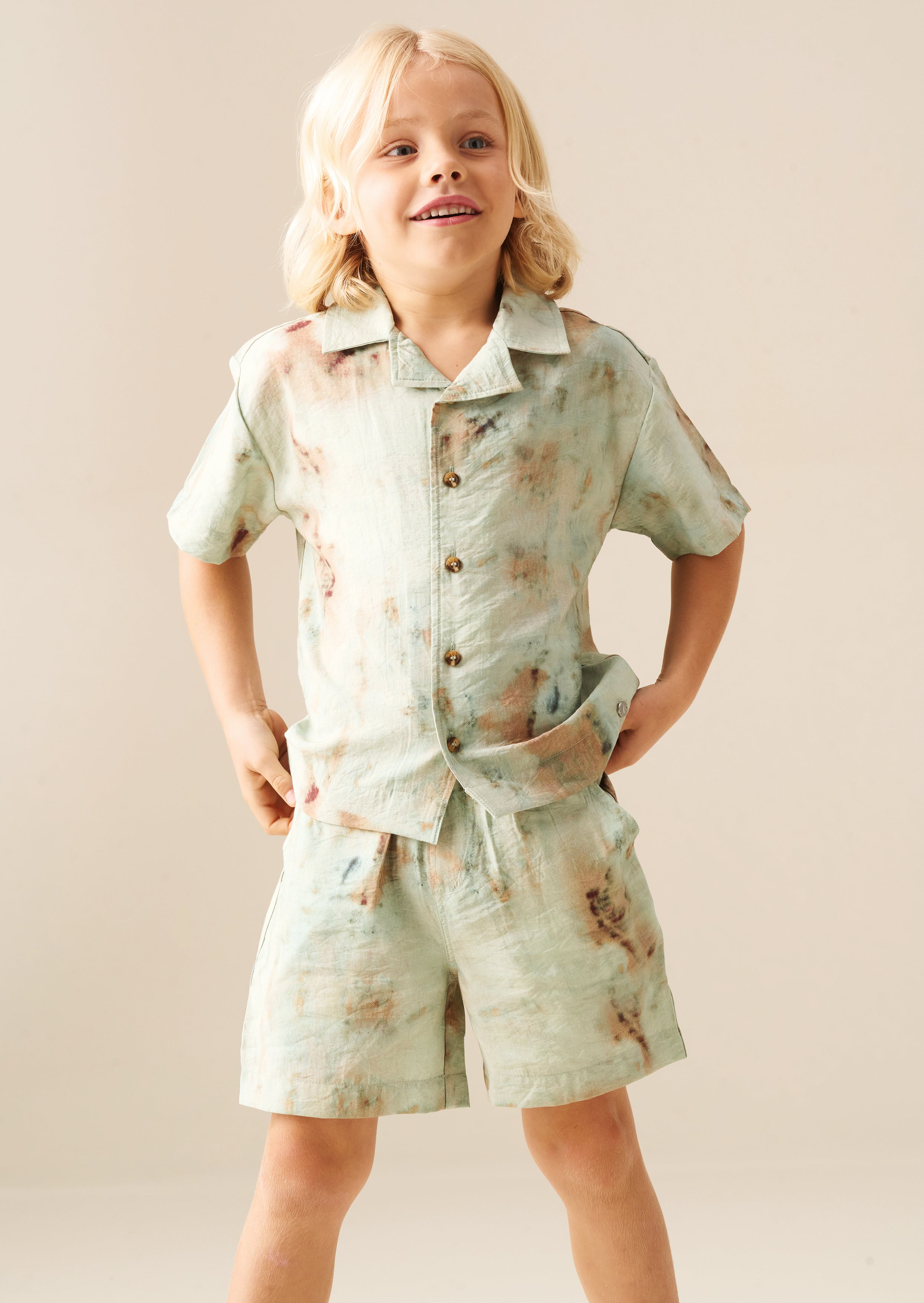 Teddy Tie Dye Print Short