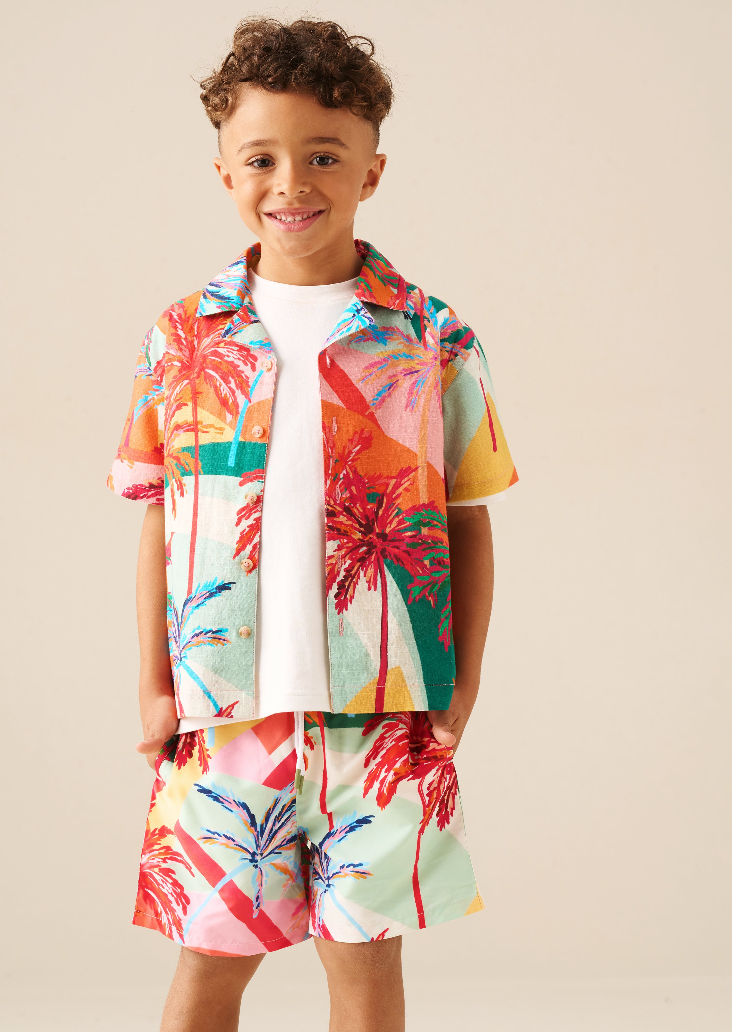 Rocky Palm Print Swim Short