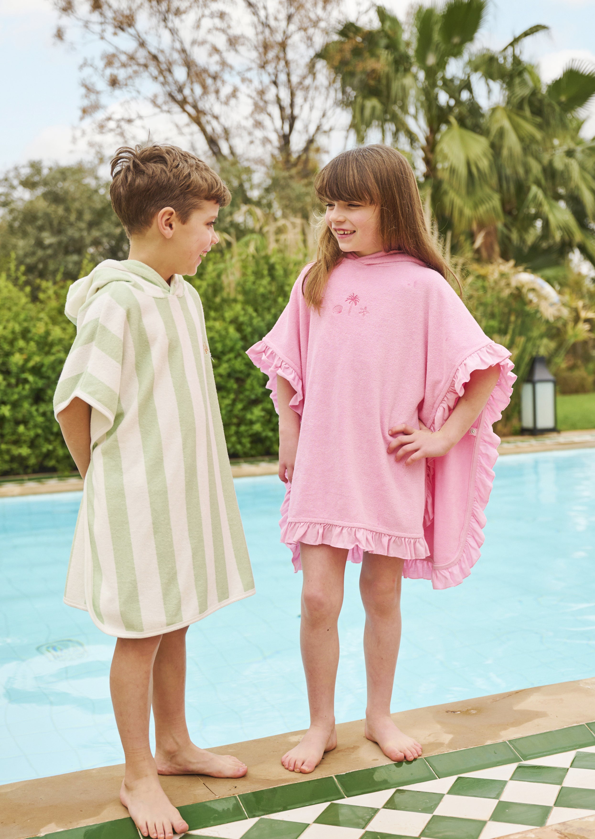 Poncho de toalla con rayas Sonny