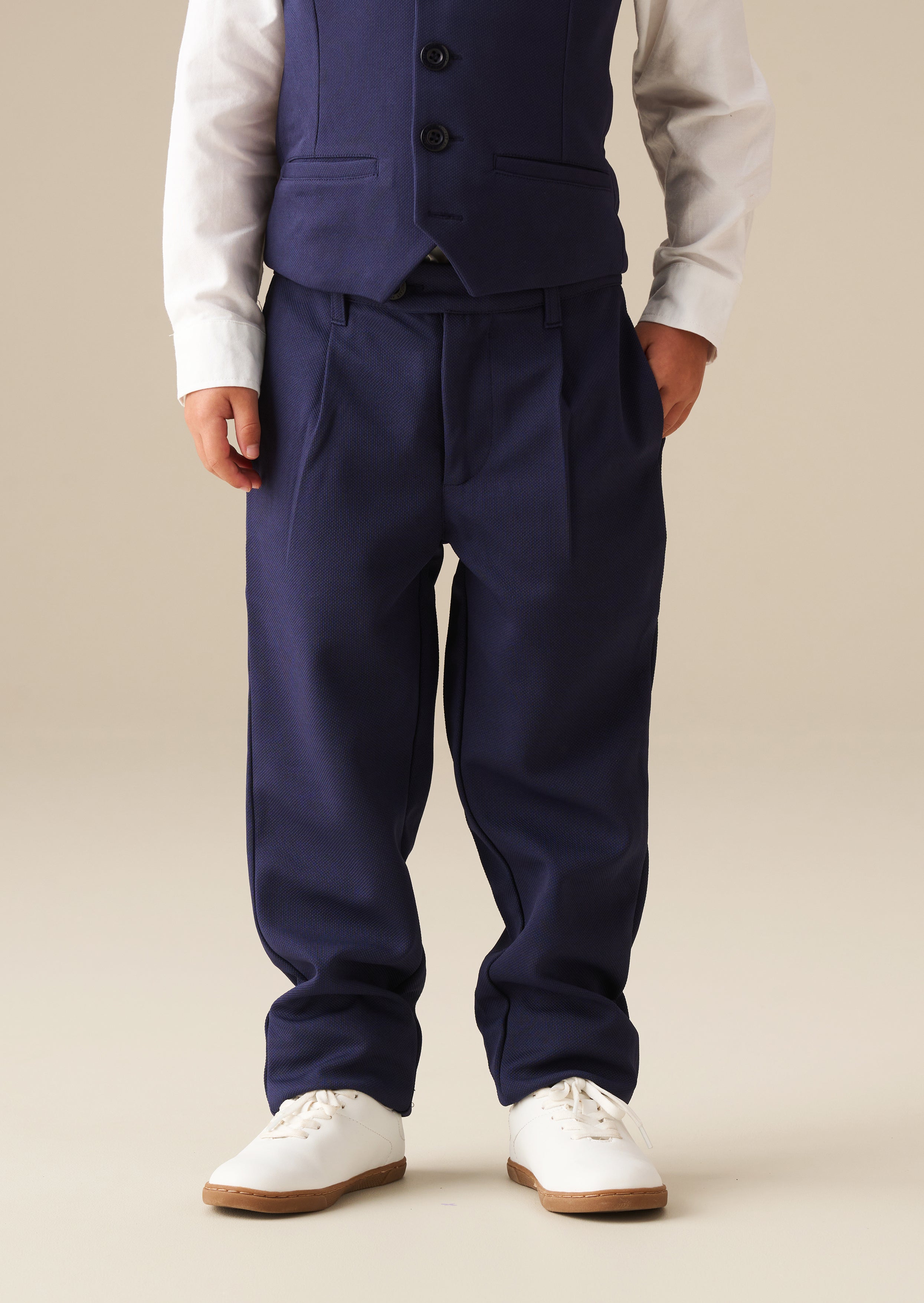 Spodnie Maddox z przodu z zakładkami, eleganckie