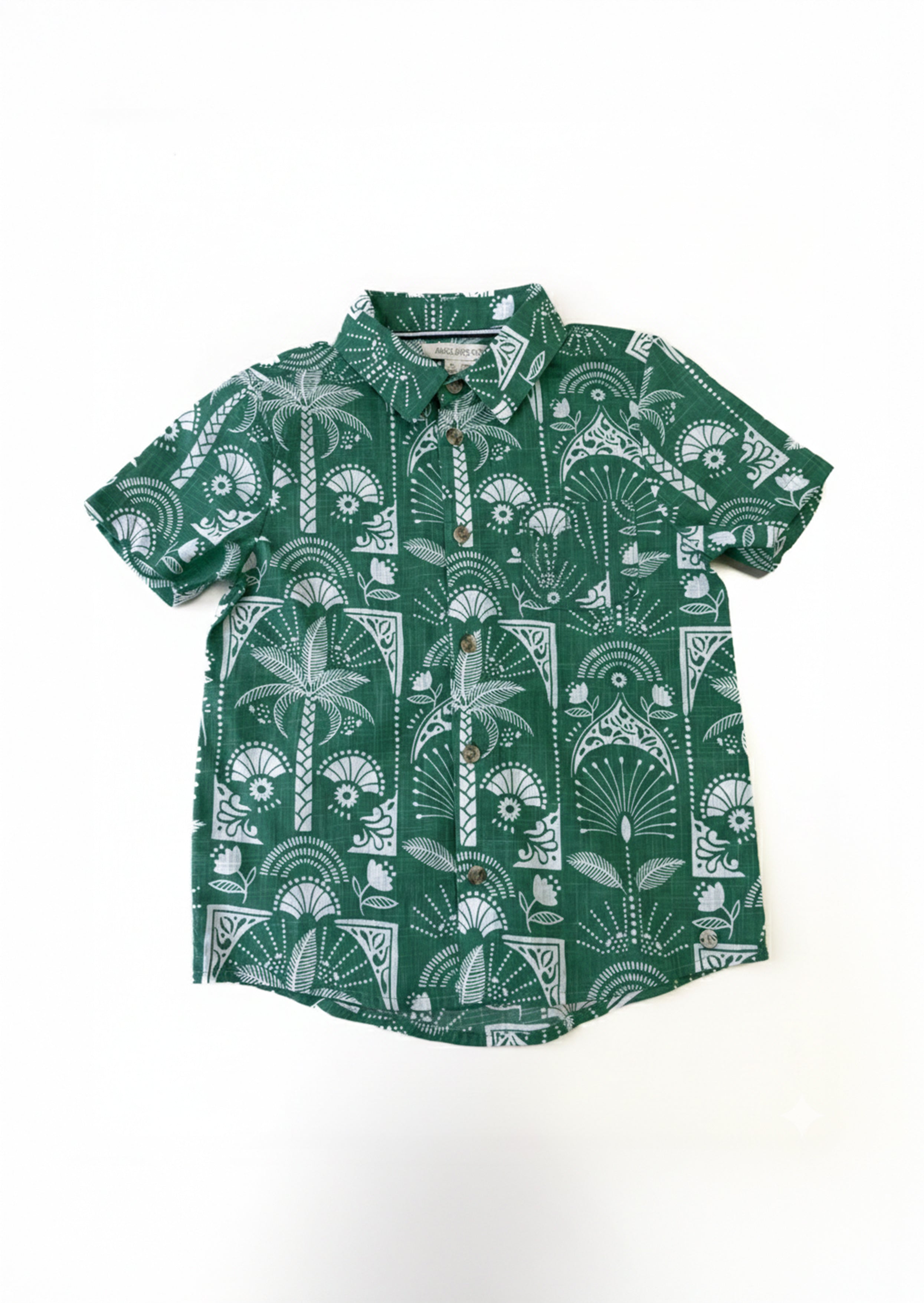 Chemise Alfie Green à motif feuilles de palmier