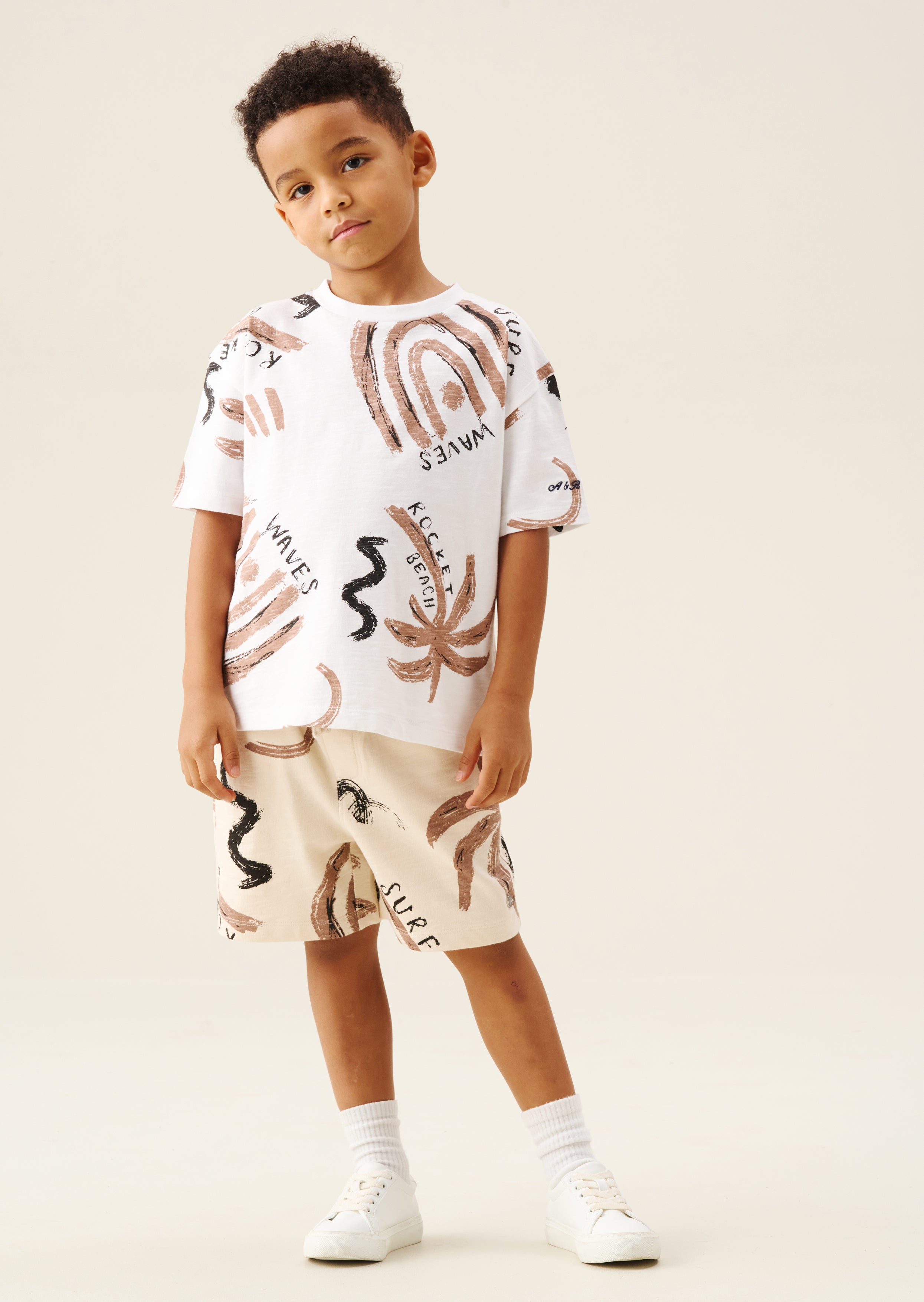 Kylo Oversized Palm Print T-Shirt & Short Set