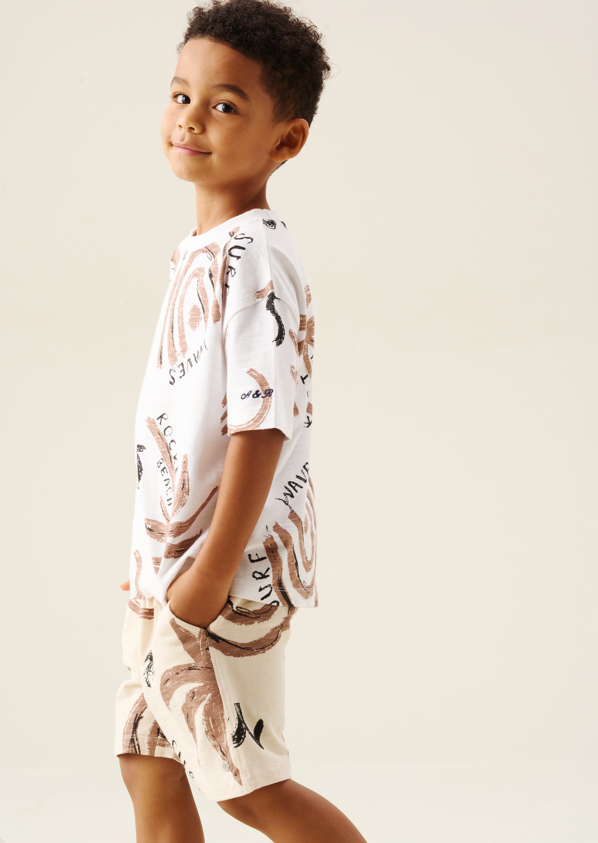 Kylo Oversized Palm Print T-Shirt & Short Set