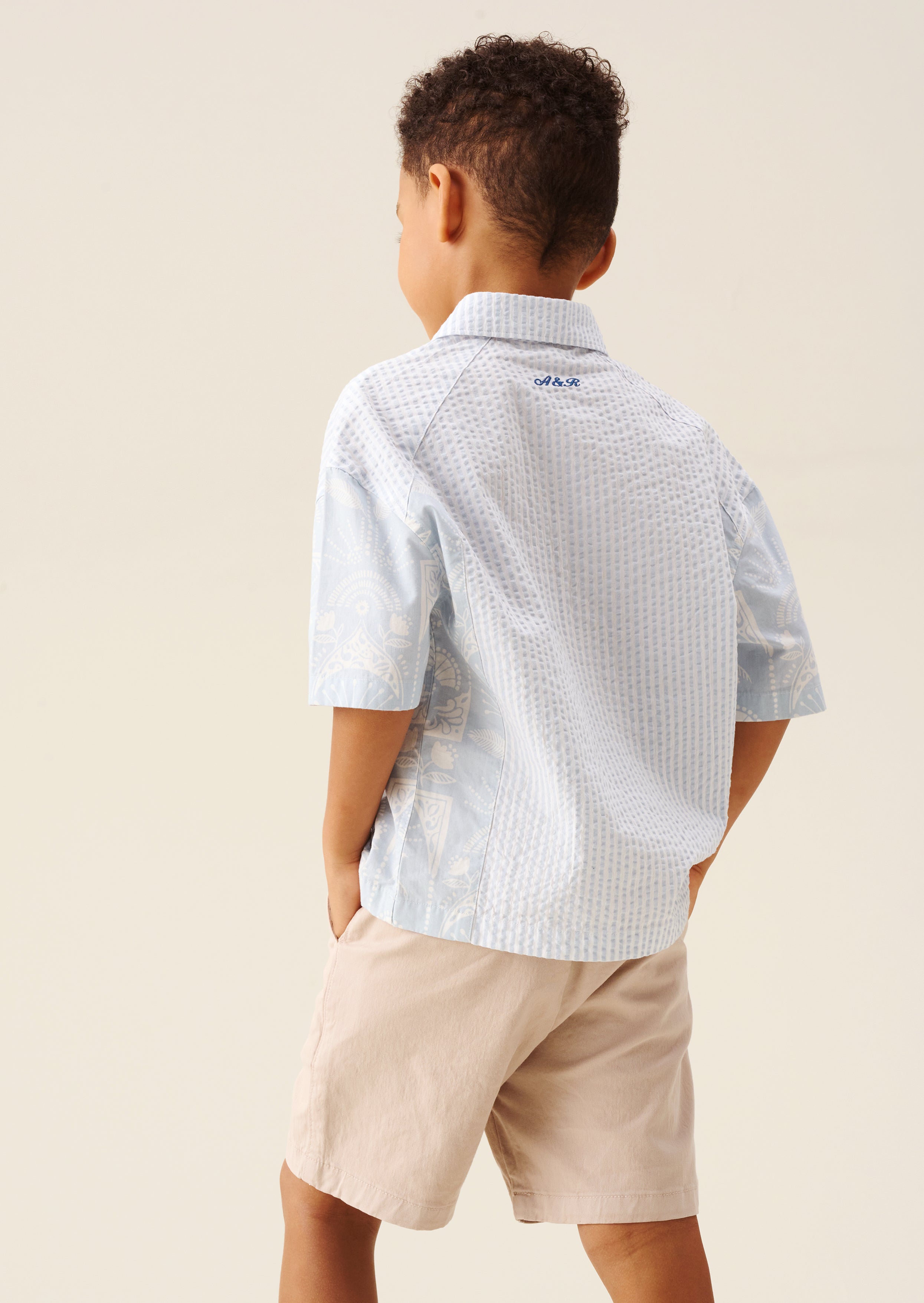 Regan Cut And Sew Stripe Palm Shirt