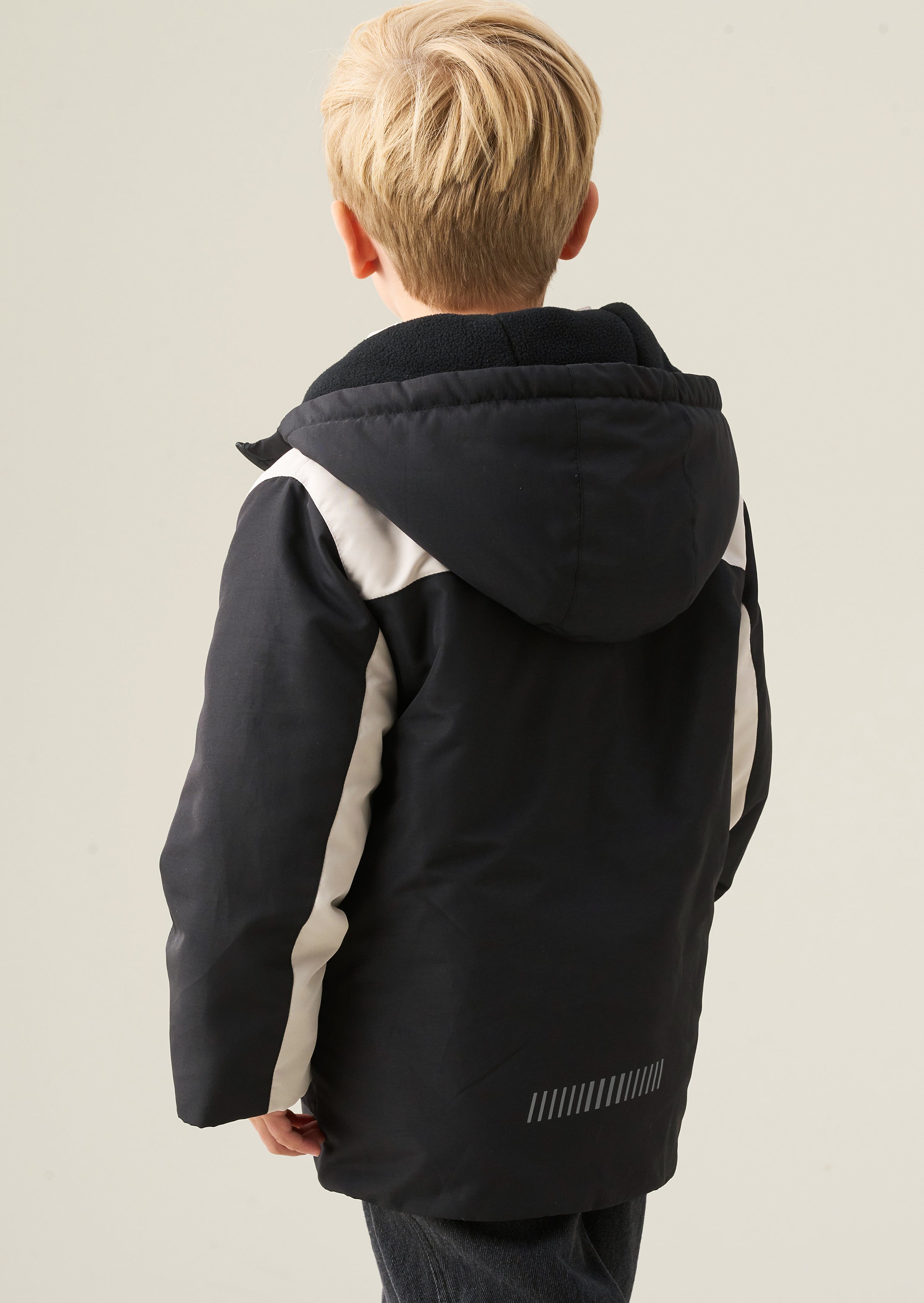 Cappotto Samuel a blocchi di colore con fodera in pile