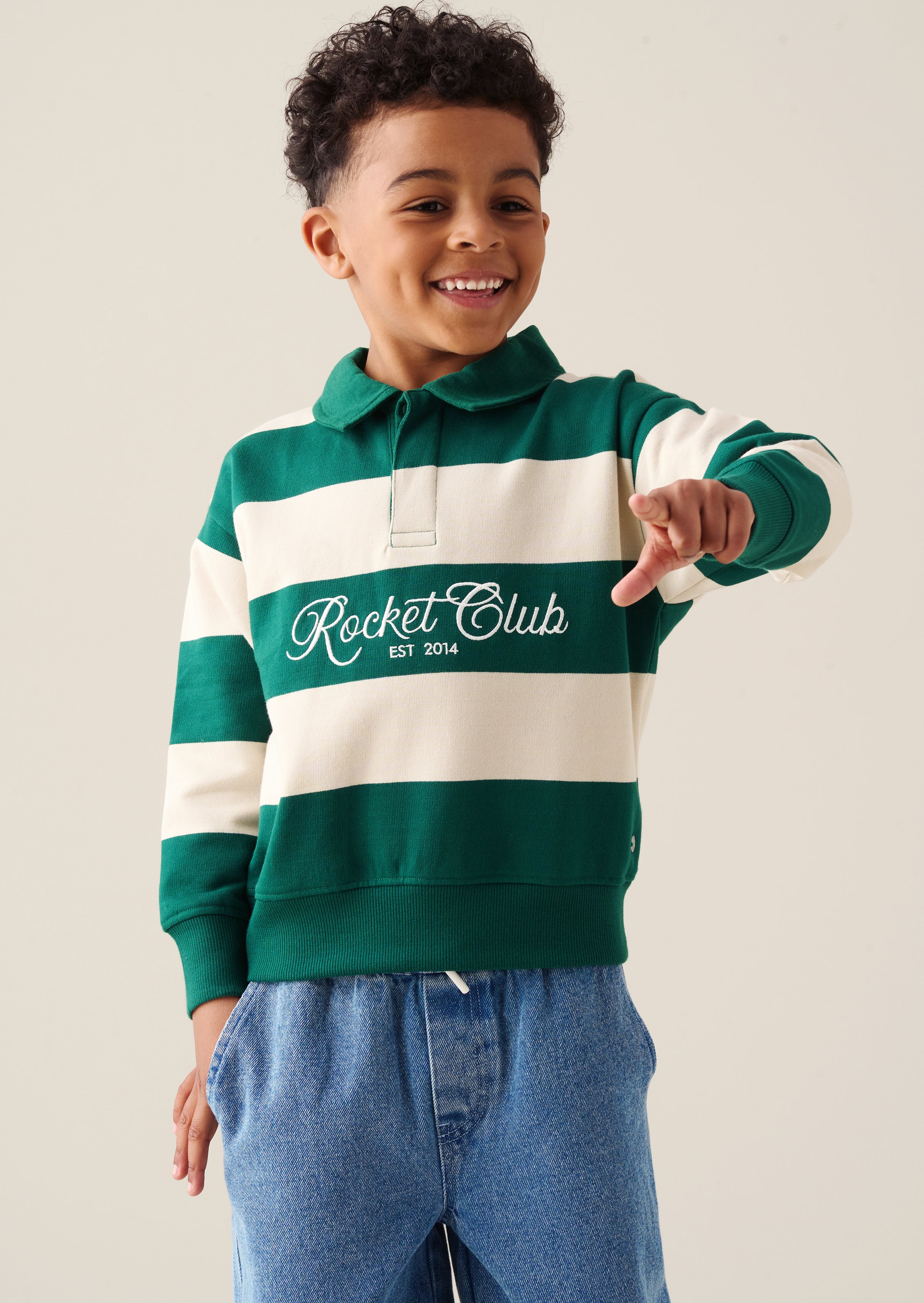 Shay Stripe Rugby Sweat