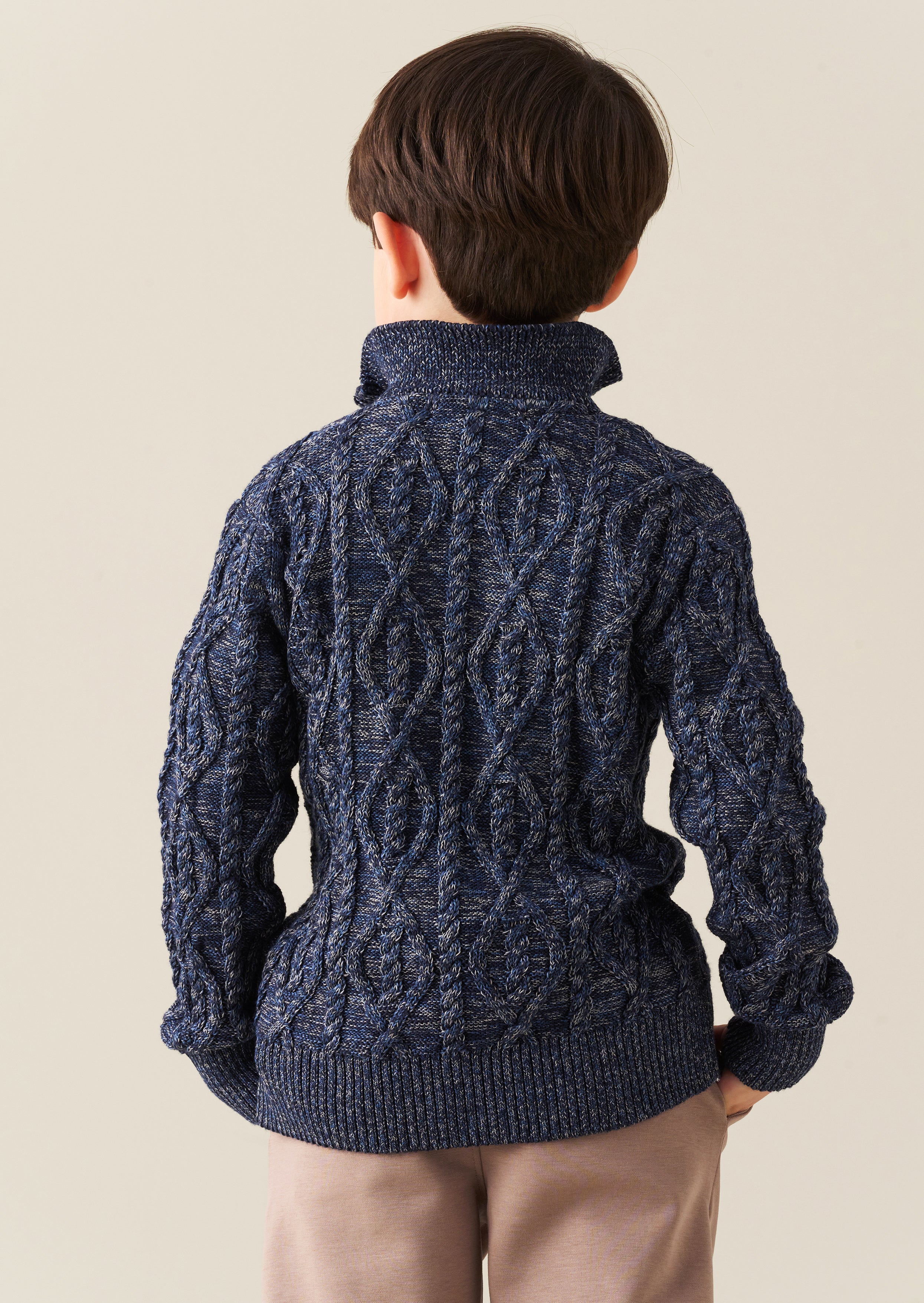Colin Zip Neck Tweed Knit Jumper