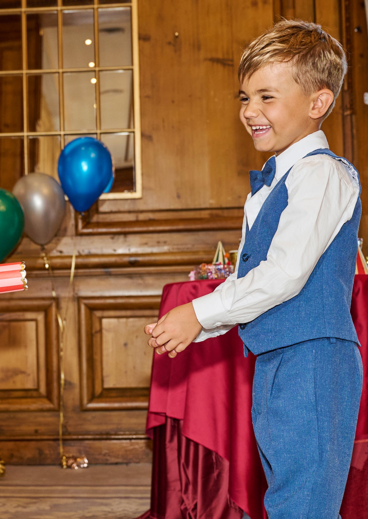 Luca Blue Melange Waistcoat Set