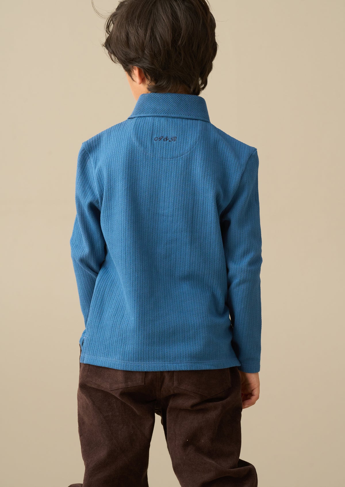 Oliver Blue Smart Textured Polo