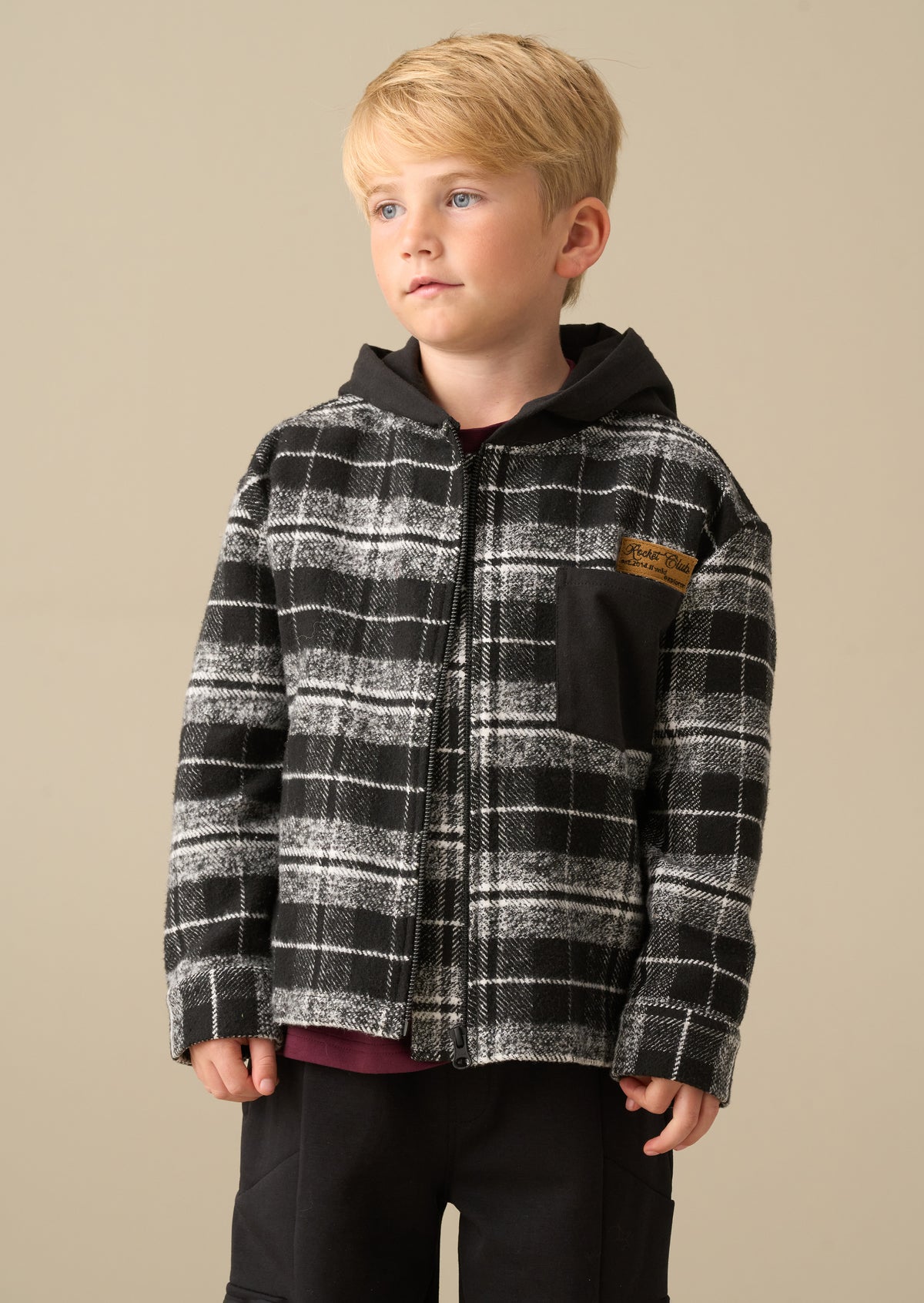 Julian karierte Kapuzenjacke