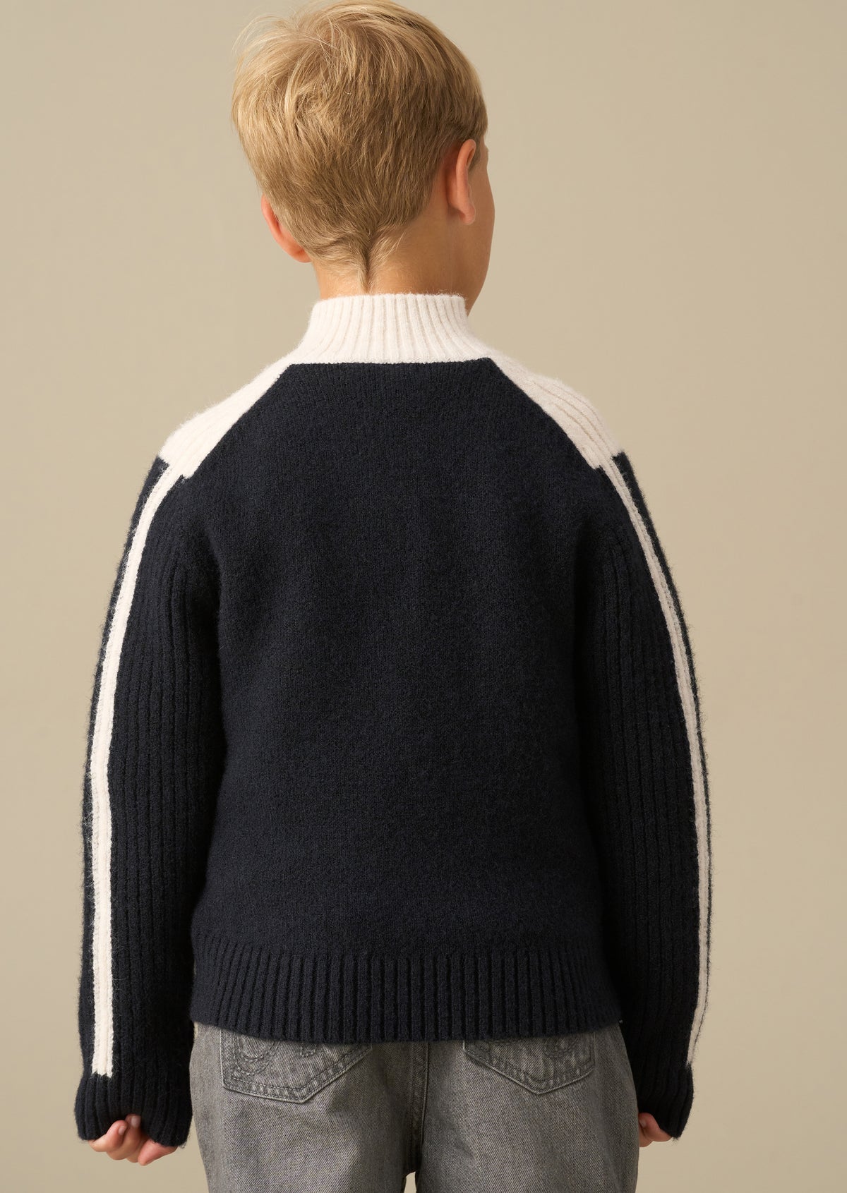 Bryan Blocked Zip Neck Jumper