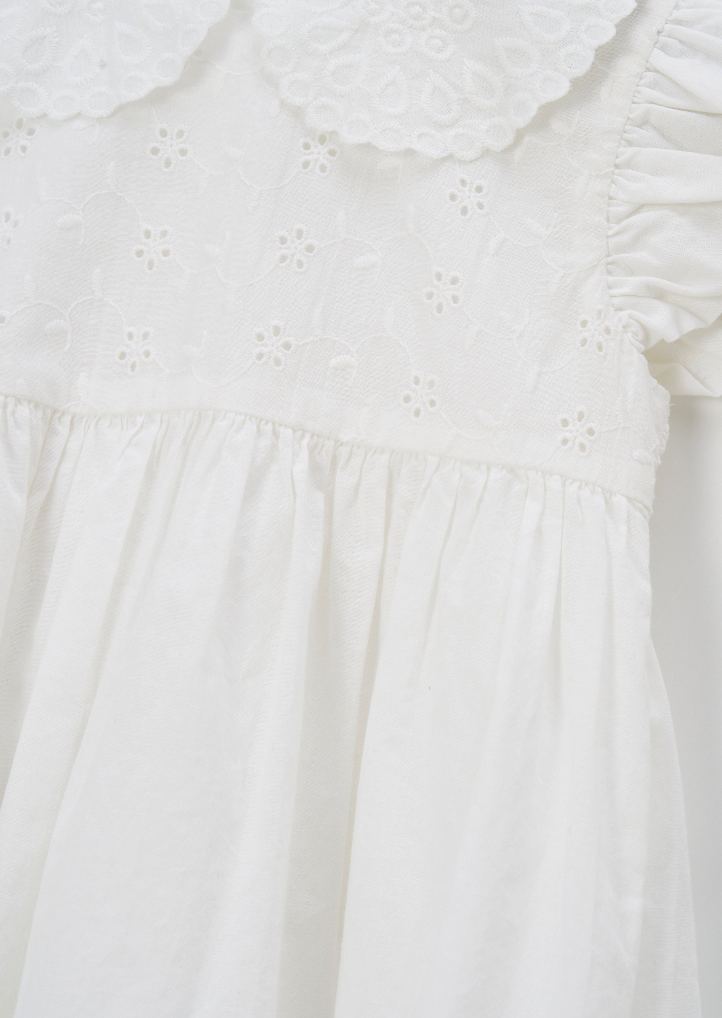 Molly Elfenbein Besticktes Kragenkleid