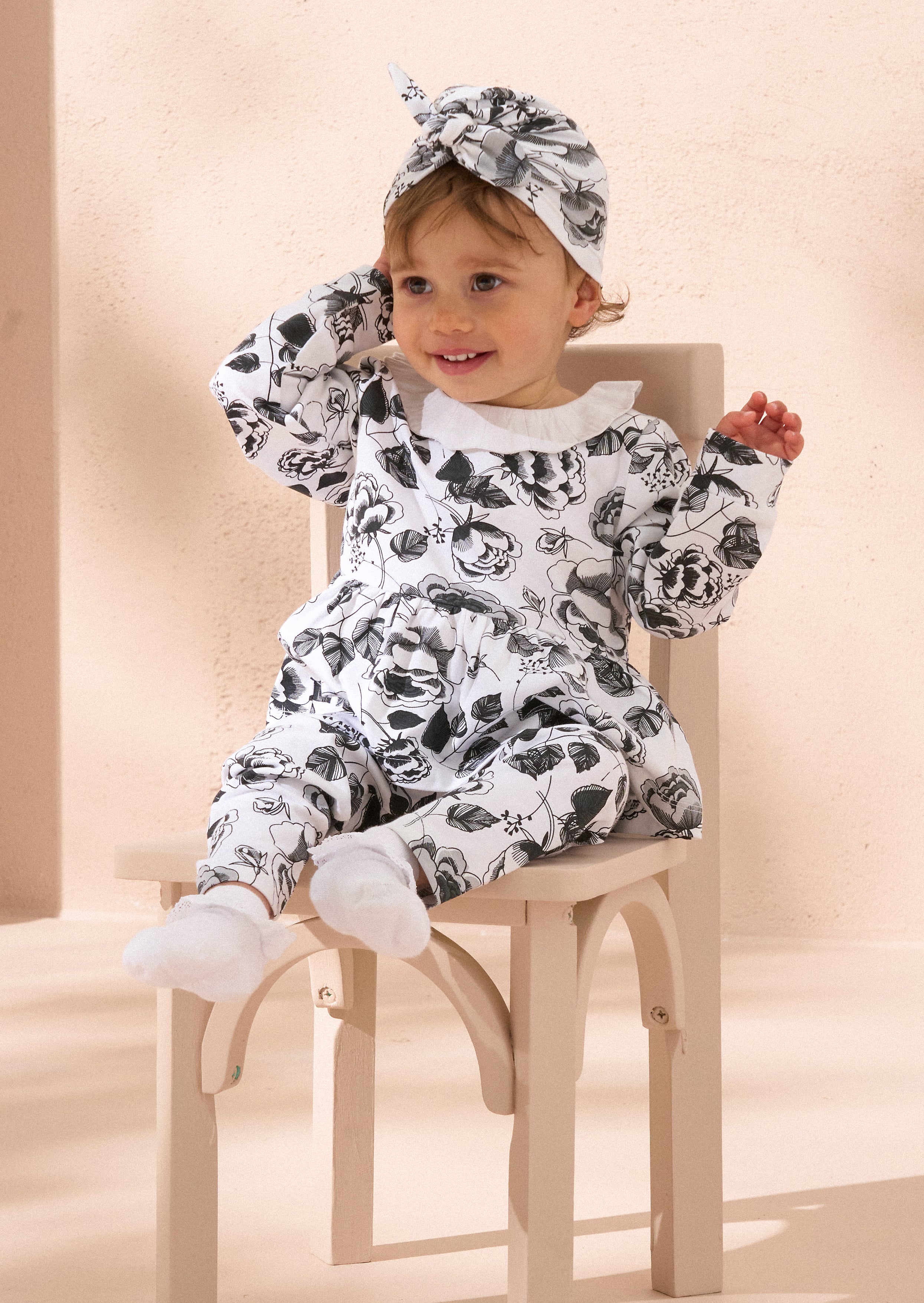 Piper Weißes Blumenmuster Body- und Leggings-Set
