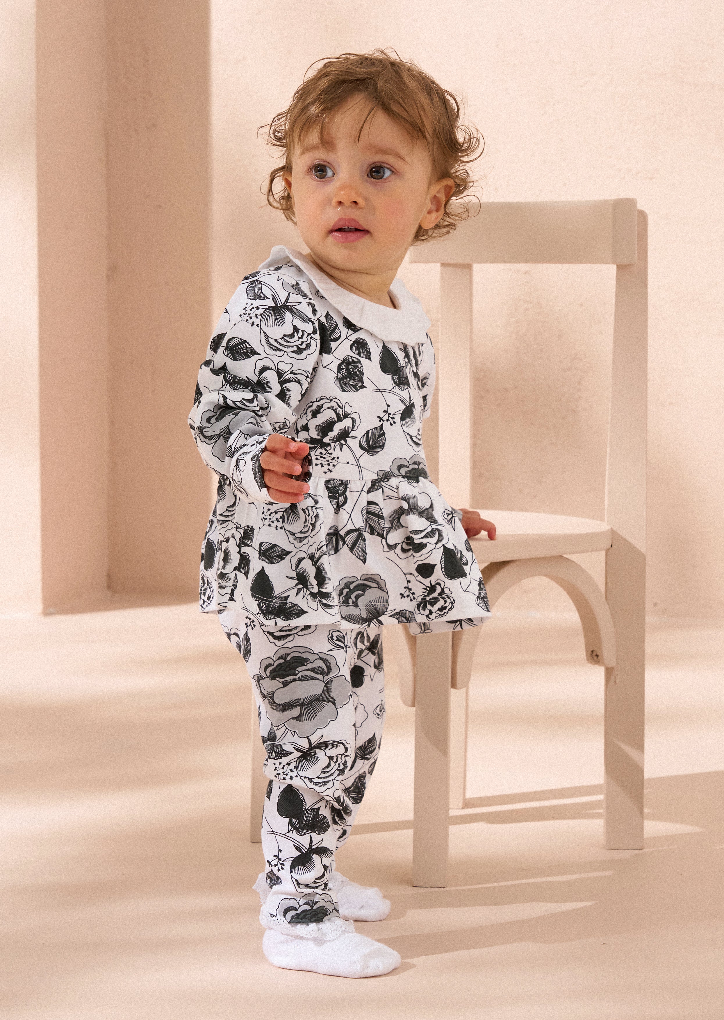 Piper Weißes Blumenmuster Body- und Leggings-Set