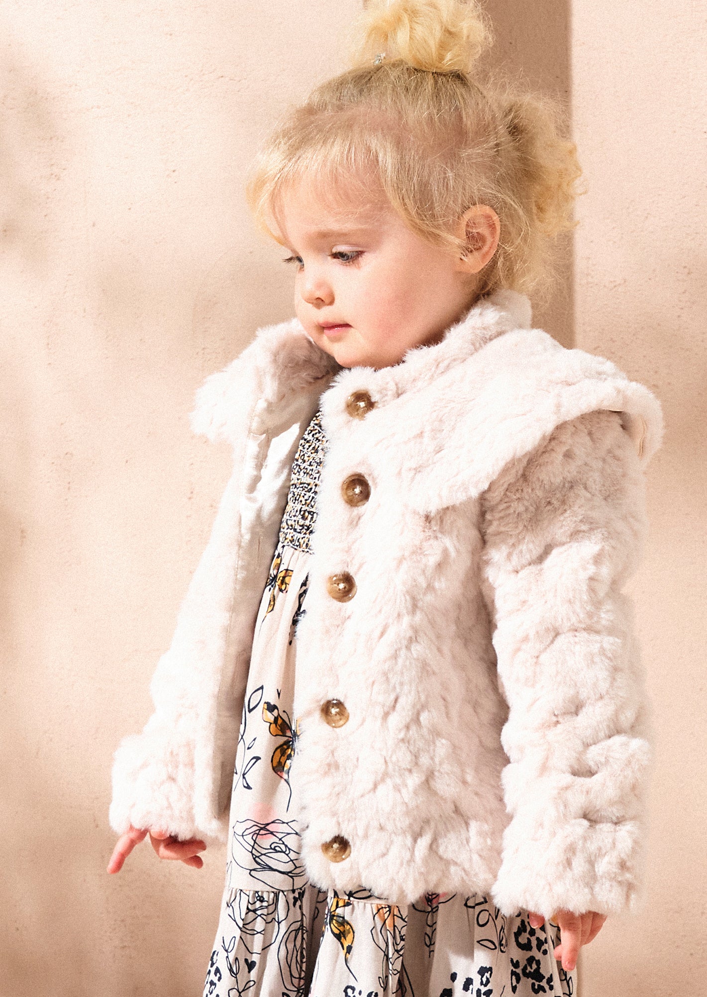 Toddler Faux Fur Coat Angel Rocket