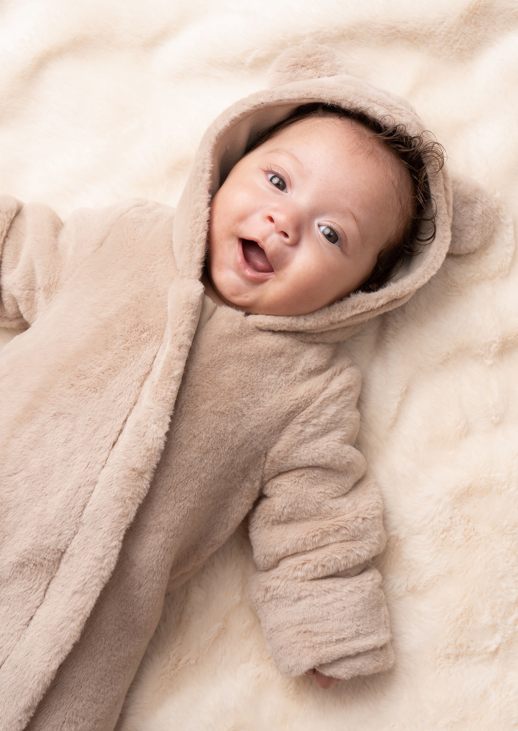Kombinezon Quinn Taupe Faux Fur