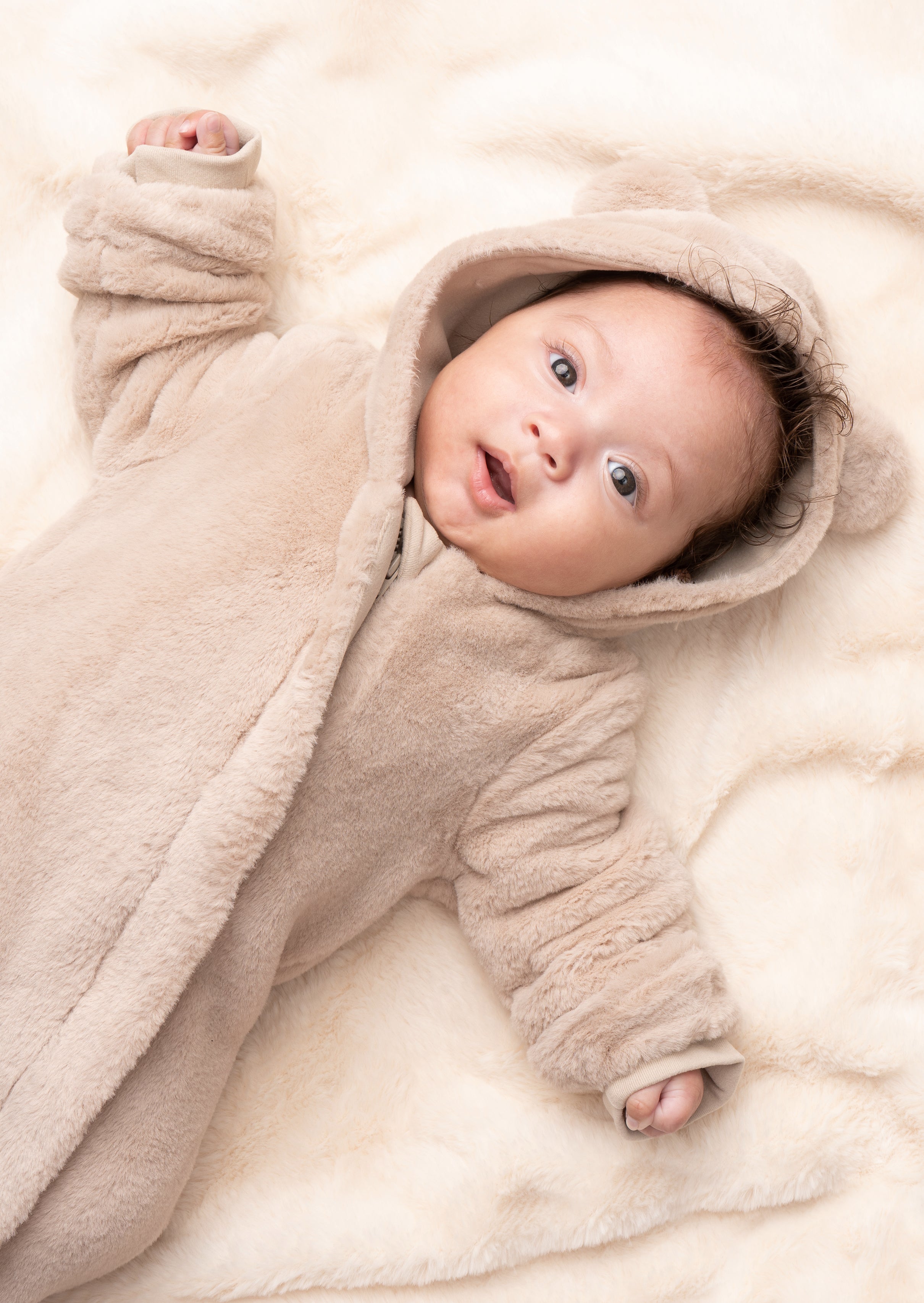 Kombinezon Quinn Taupe Faux Fur
