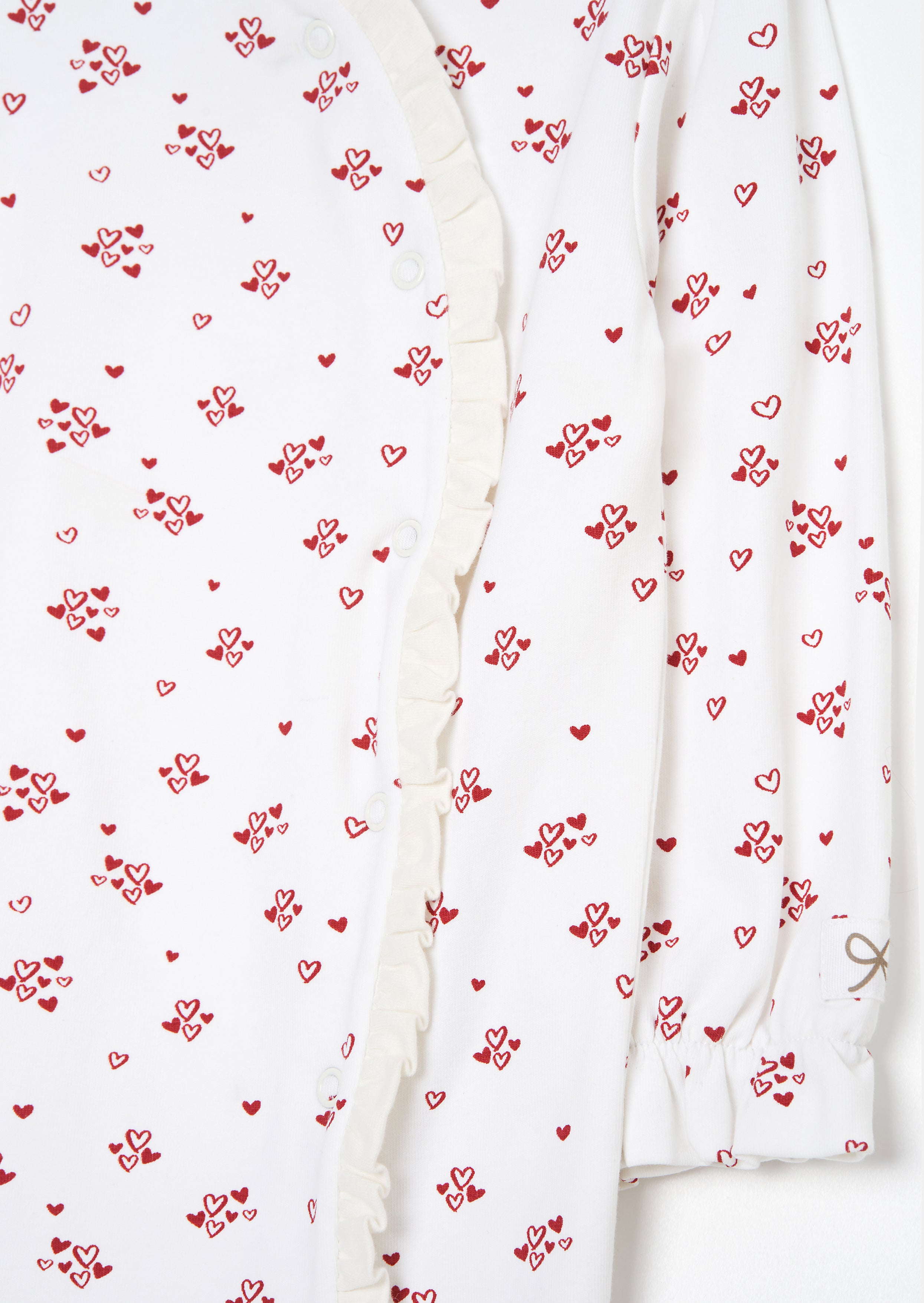 Clemie Weißer Rüschensaum Herz Babygrow