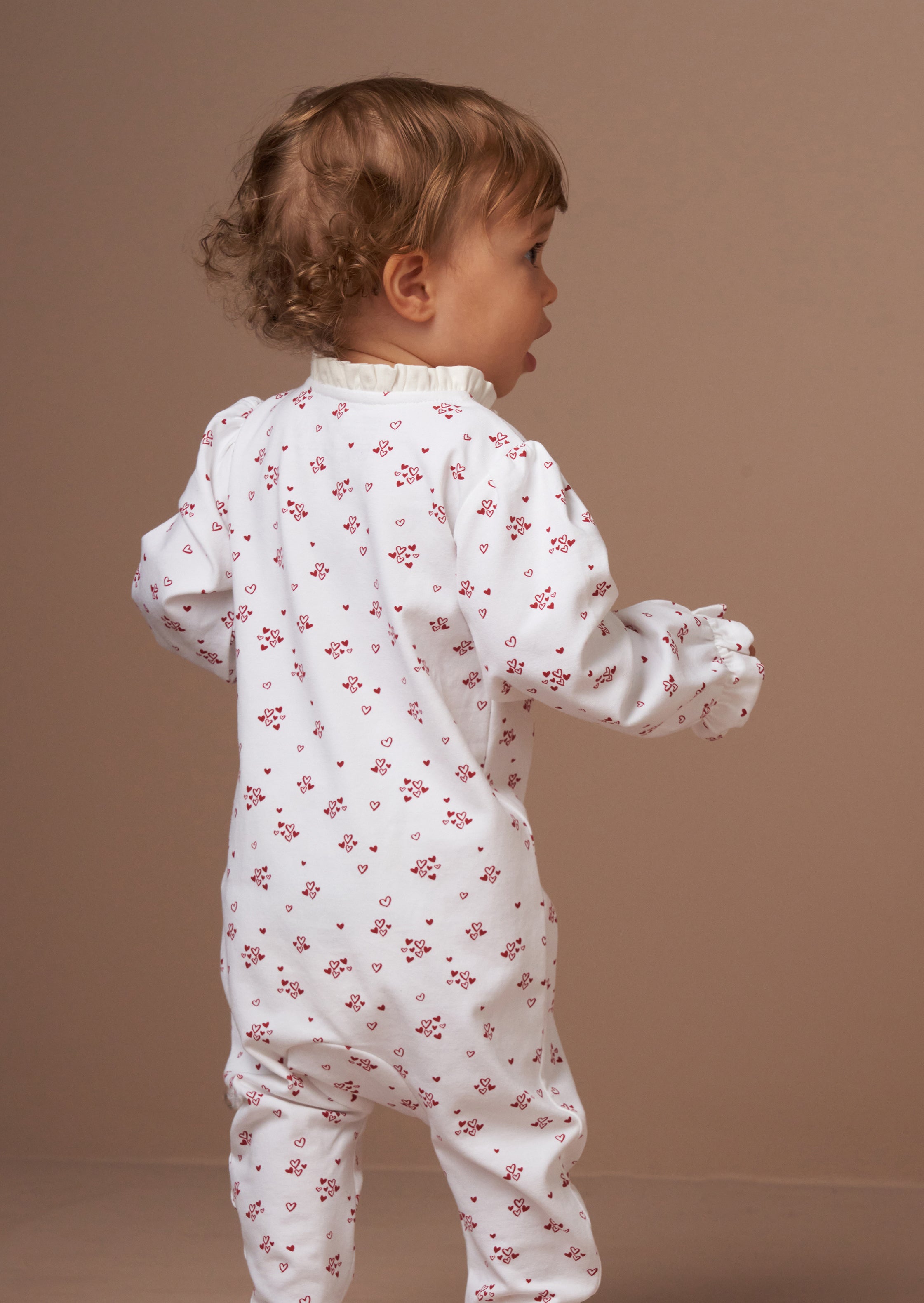 Clemie Weißer Rüschensaum Herz Babygrow