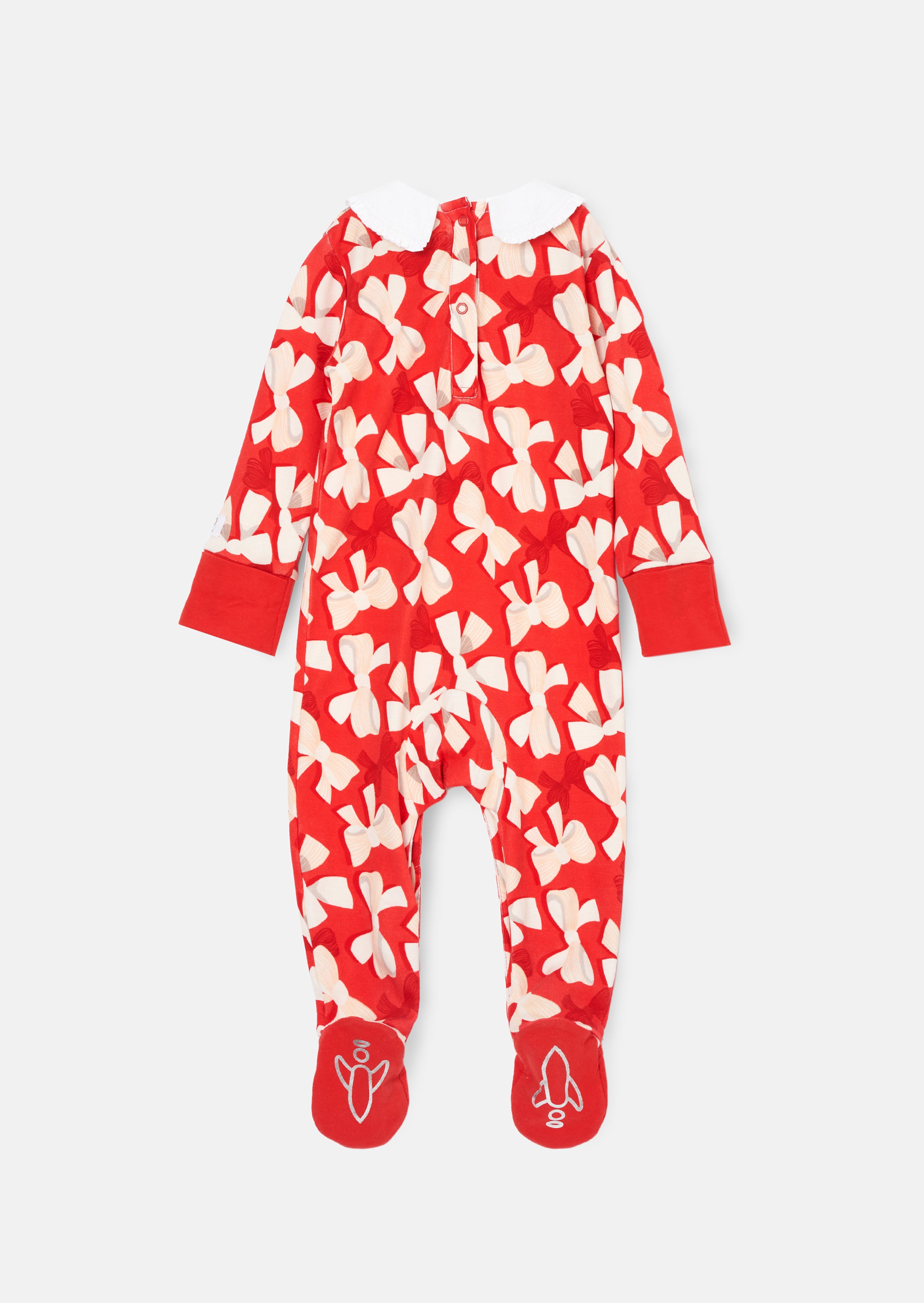 Delphine Roter Peter-Pan-Kragen Babygrow