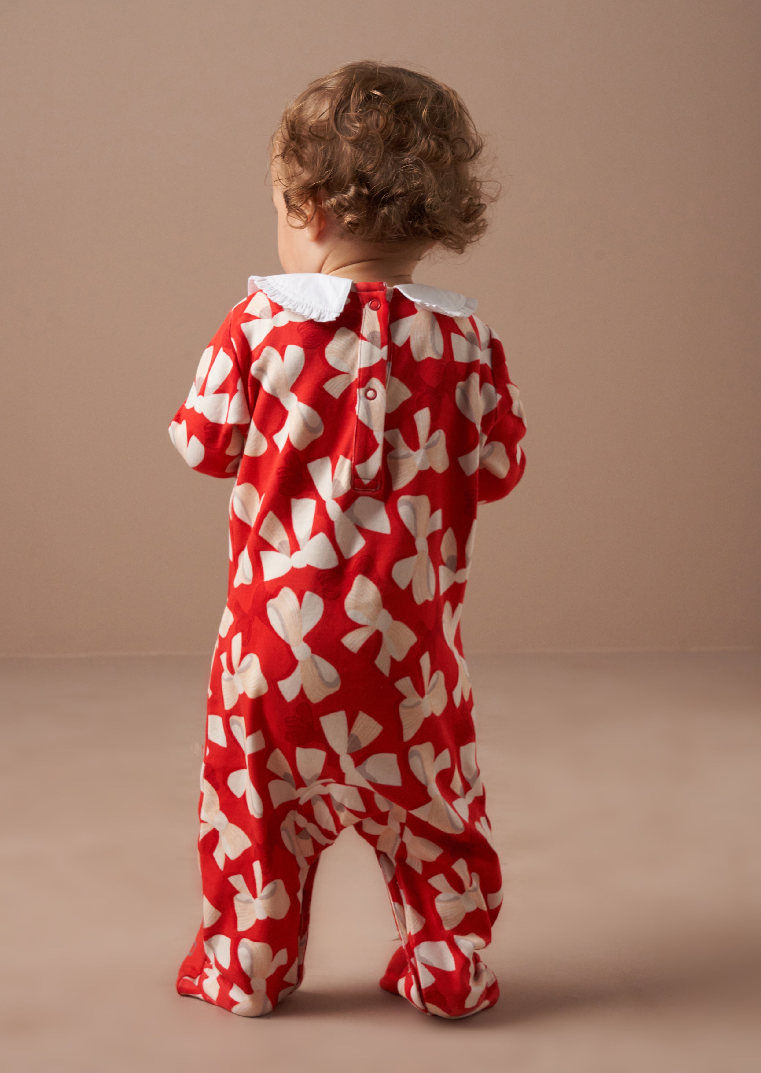 Delphine Roter Peter-Pan-Kragen Babygrow