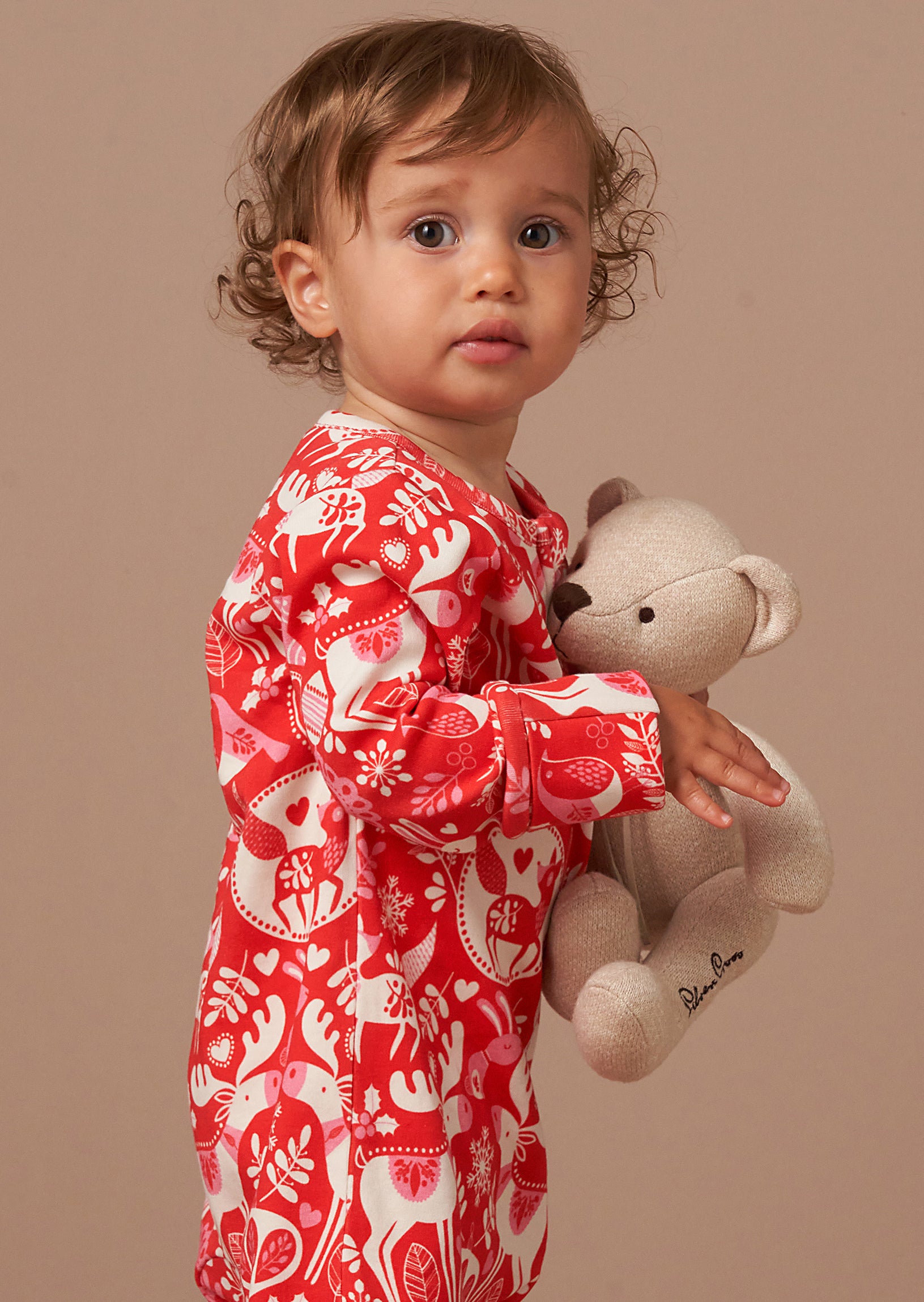 Frida Red Scandi Print Babygrow And Hat