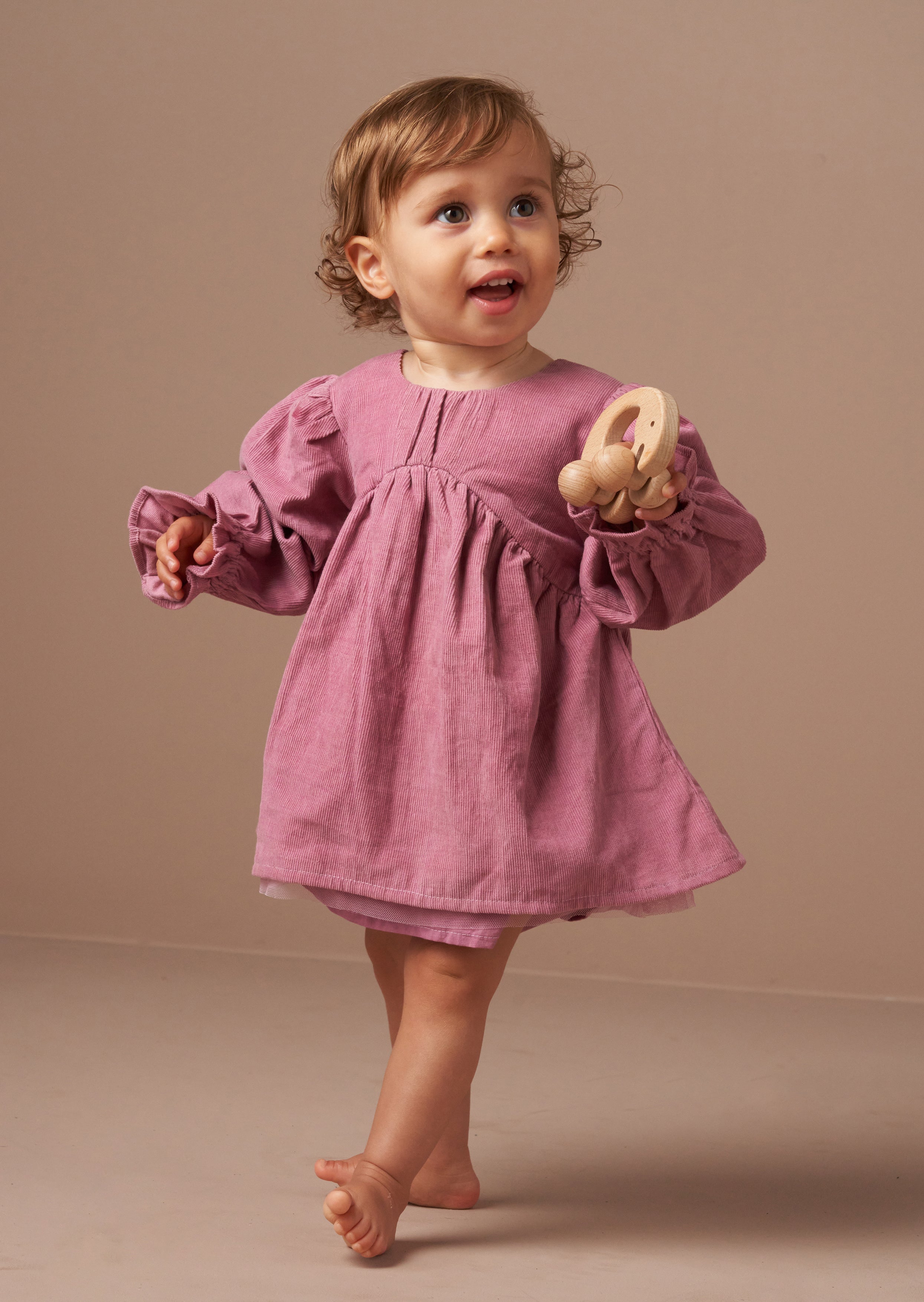 Clara Pink Needlecord Kleid