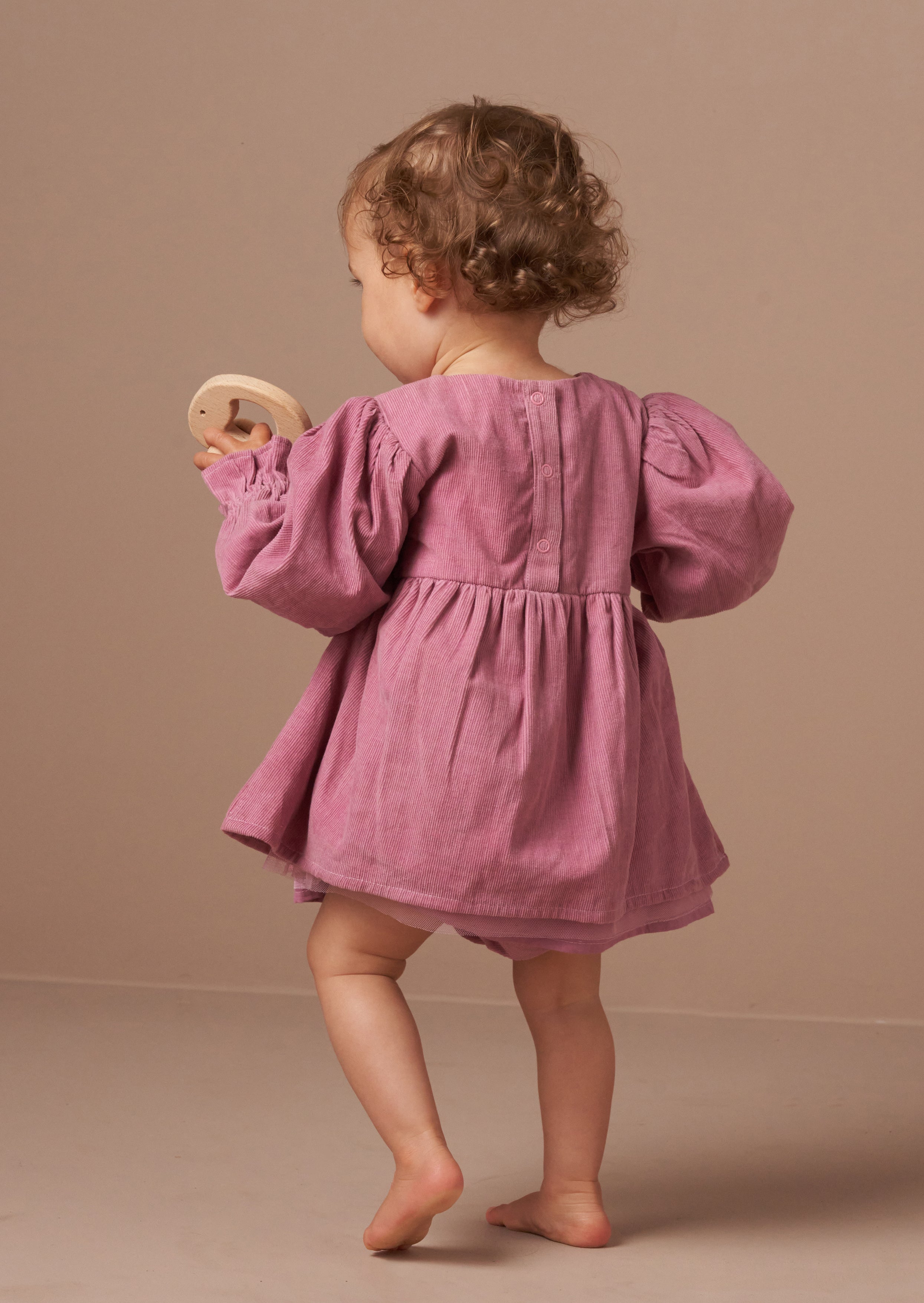 Clara Pink Needlecord Kleid