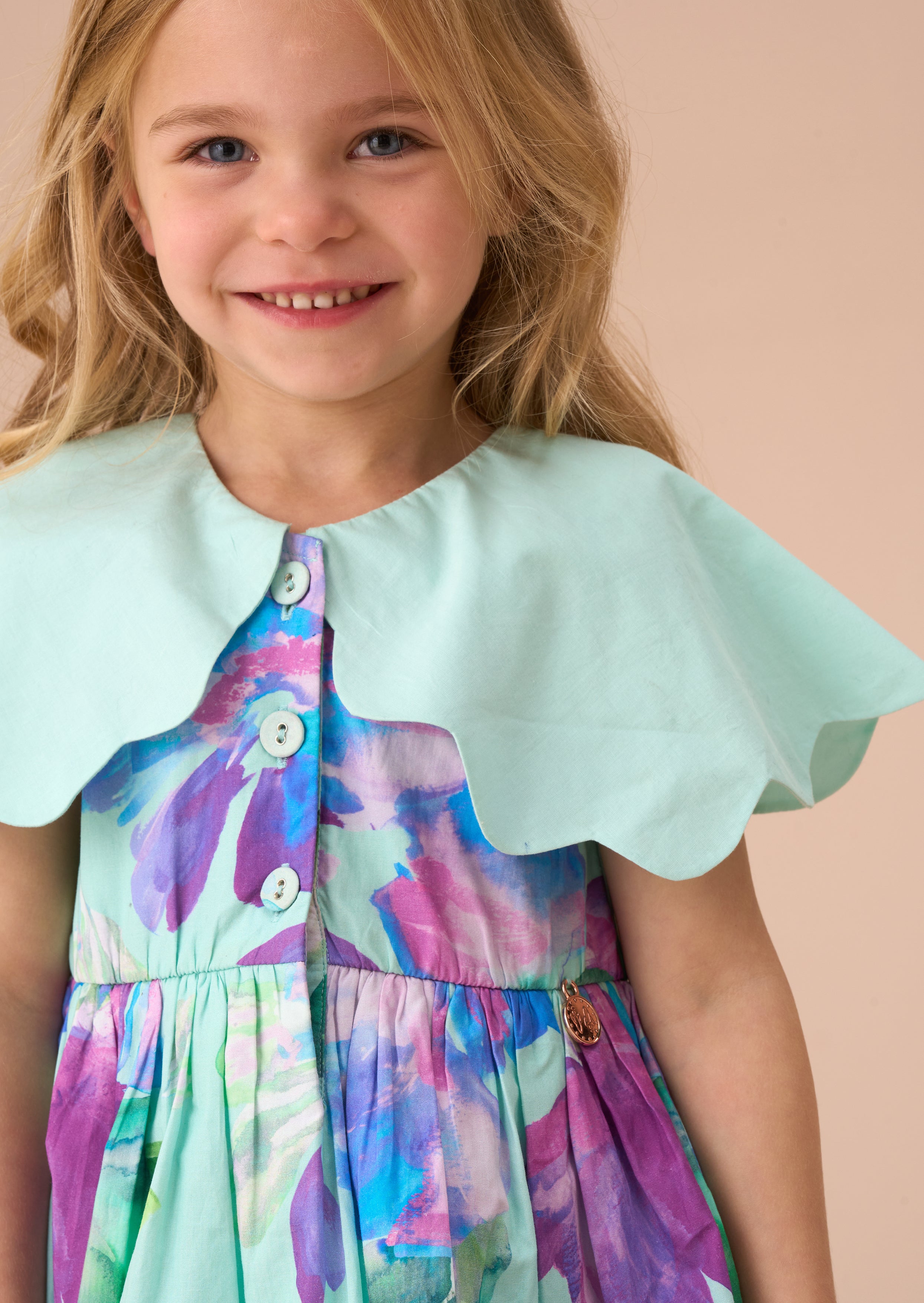 Robe Sybil Mint à col festonné et bloomer imprimé