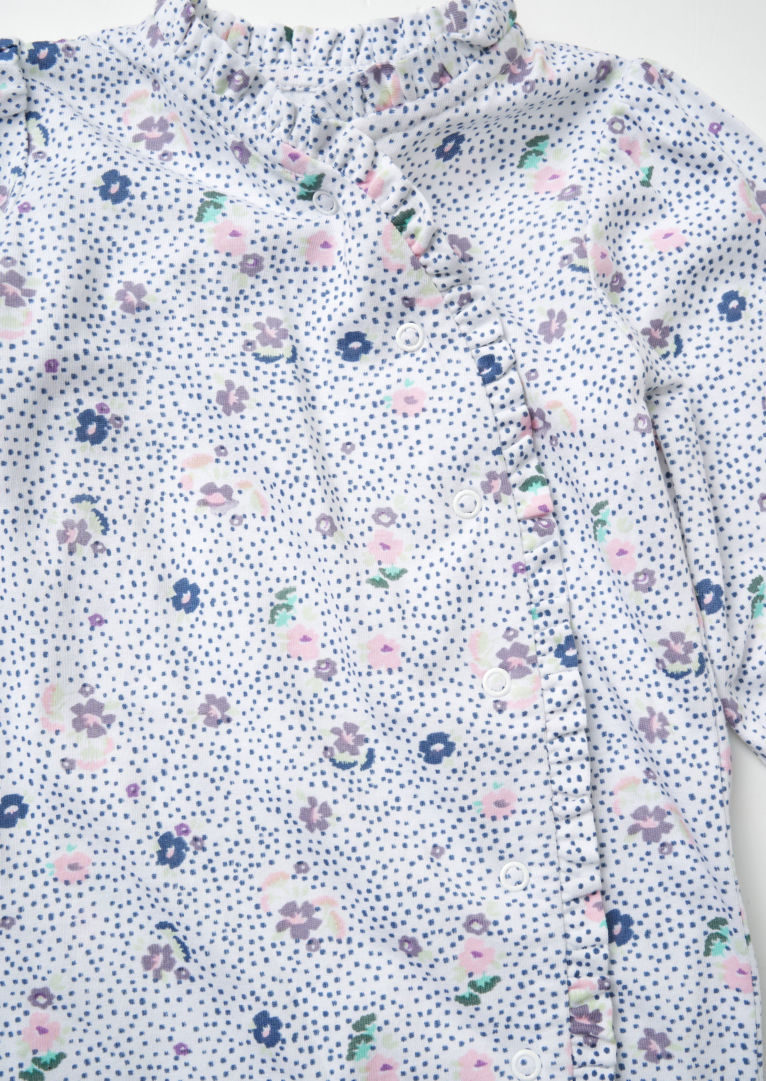 Danni Blue Spot Tutina con Stampa Floreale e Fascia per Capelli