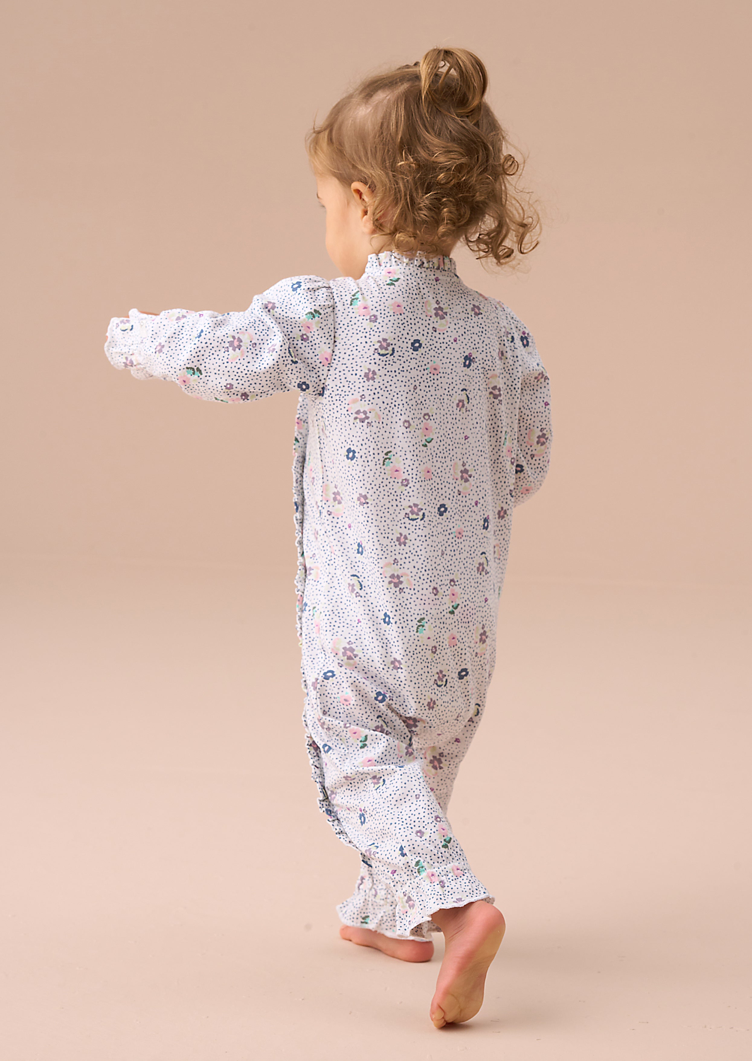 Danni Blue Spot Tutina con Stampa Floreale e Fascia per Capelli