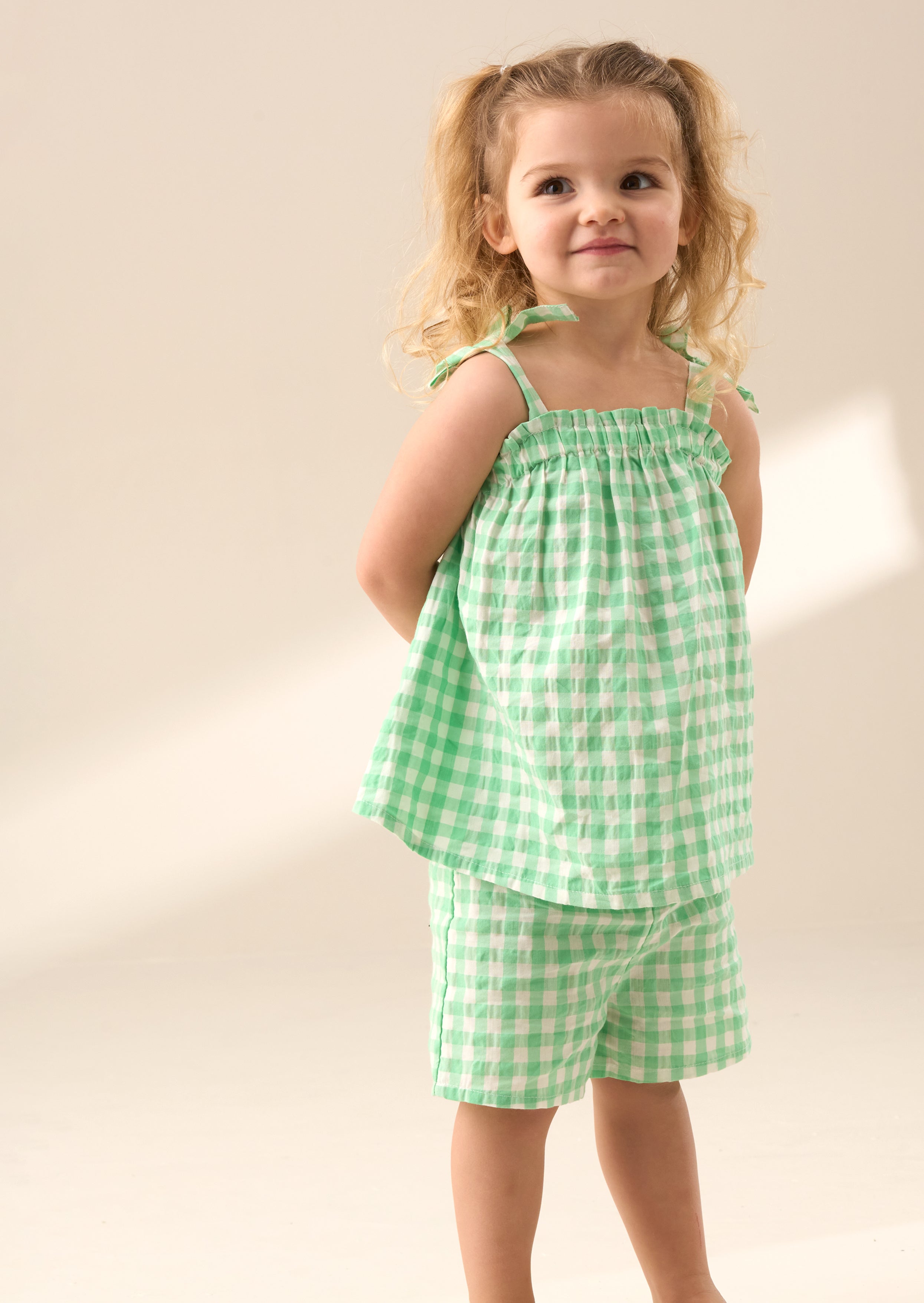 Top y pantalones cortos de cuadros vichy Connie Green