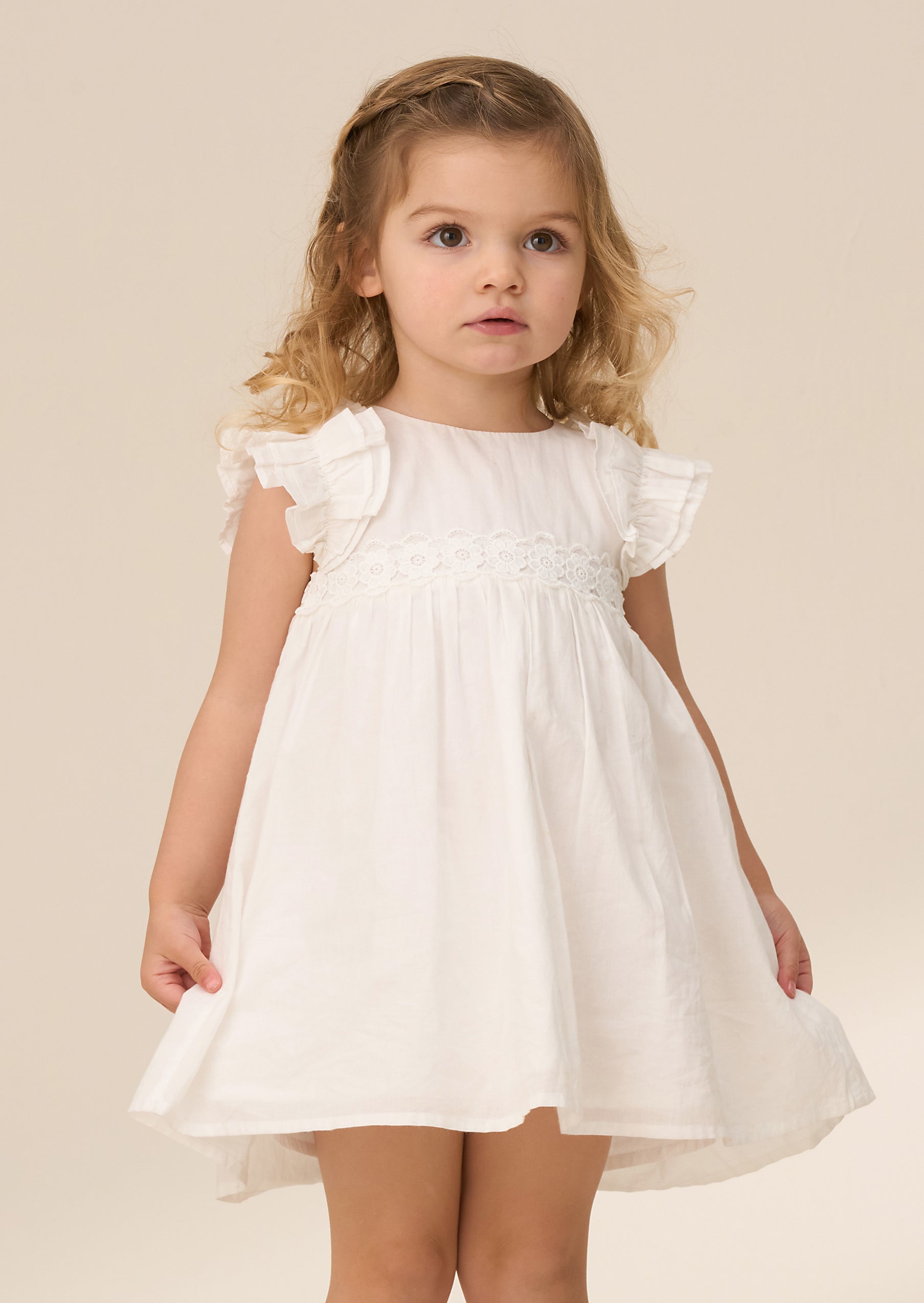 Robe taille Liberty blanche à fleurs