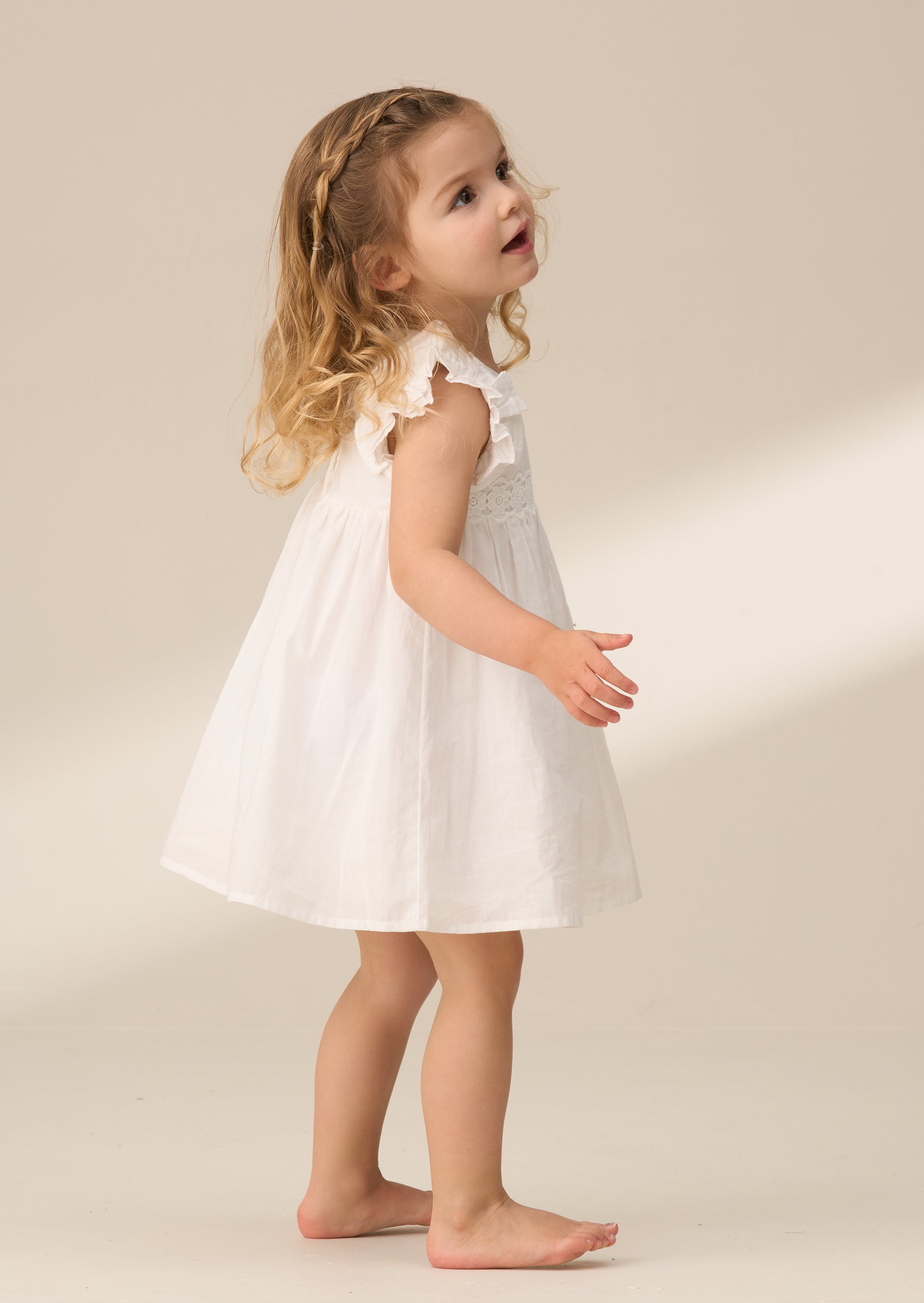 Robe taille Liberty blanche à fleurs