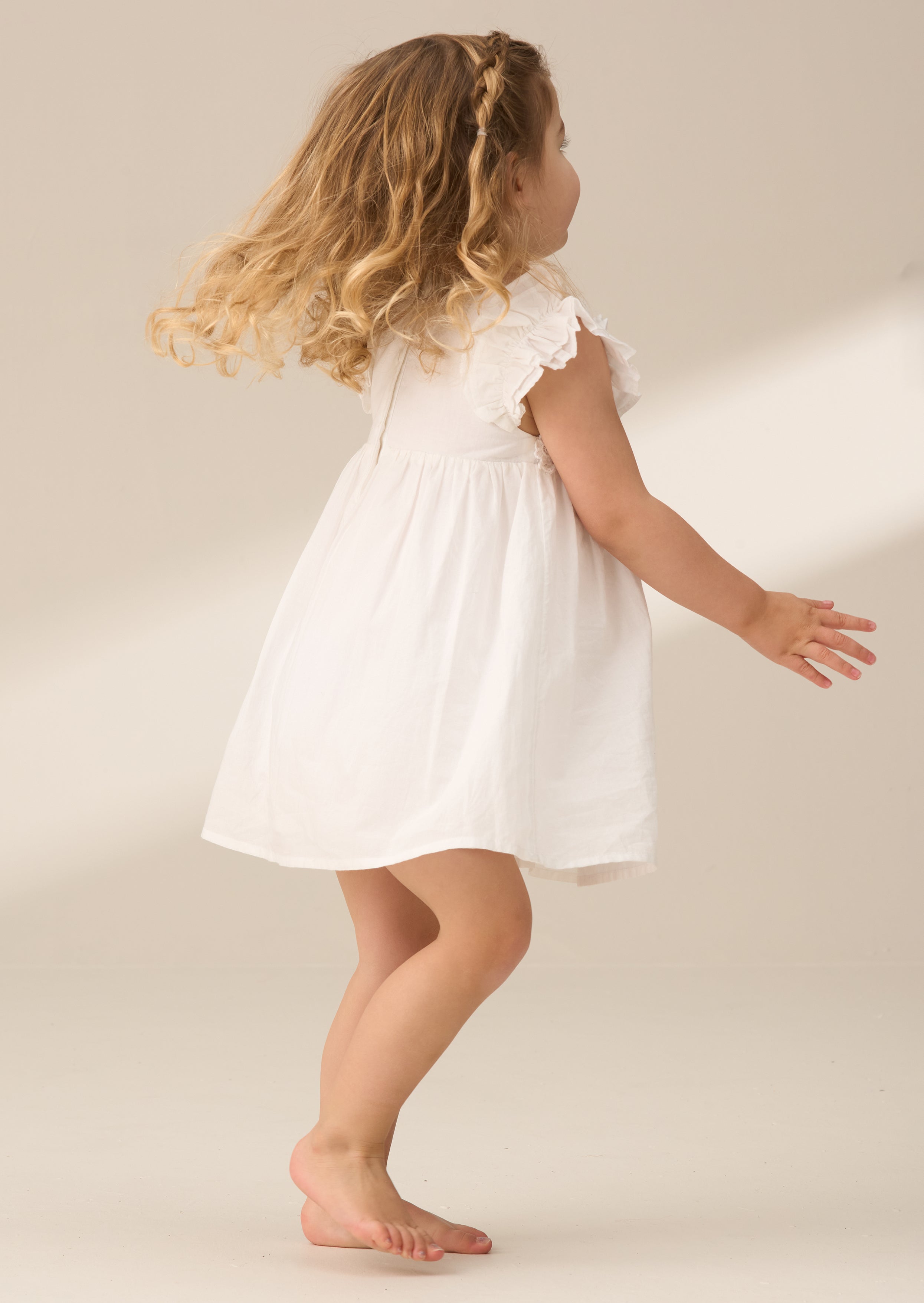 Robe taille Liberty blanche à fleurs