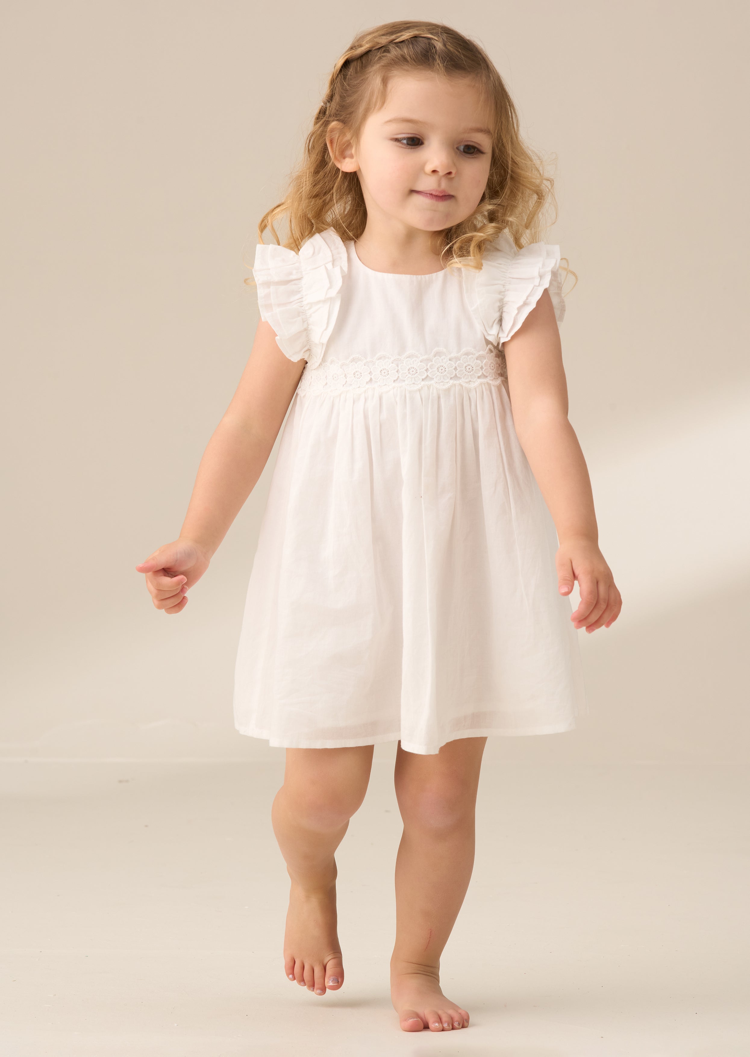 Robe taille Liberty blanche à fleurs