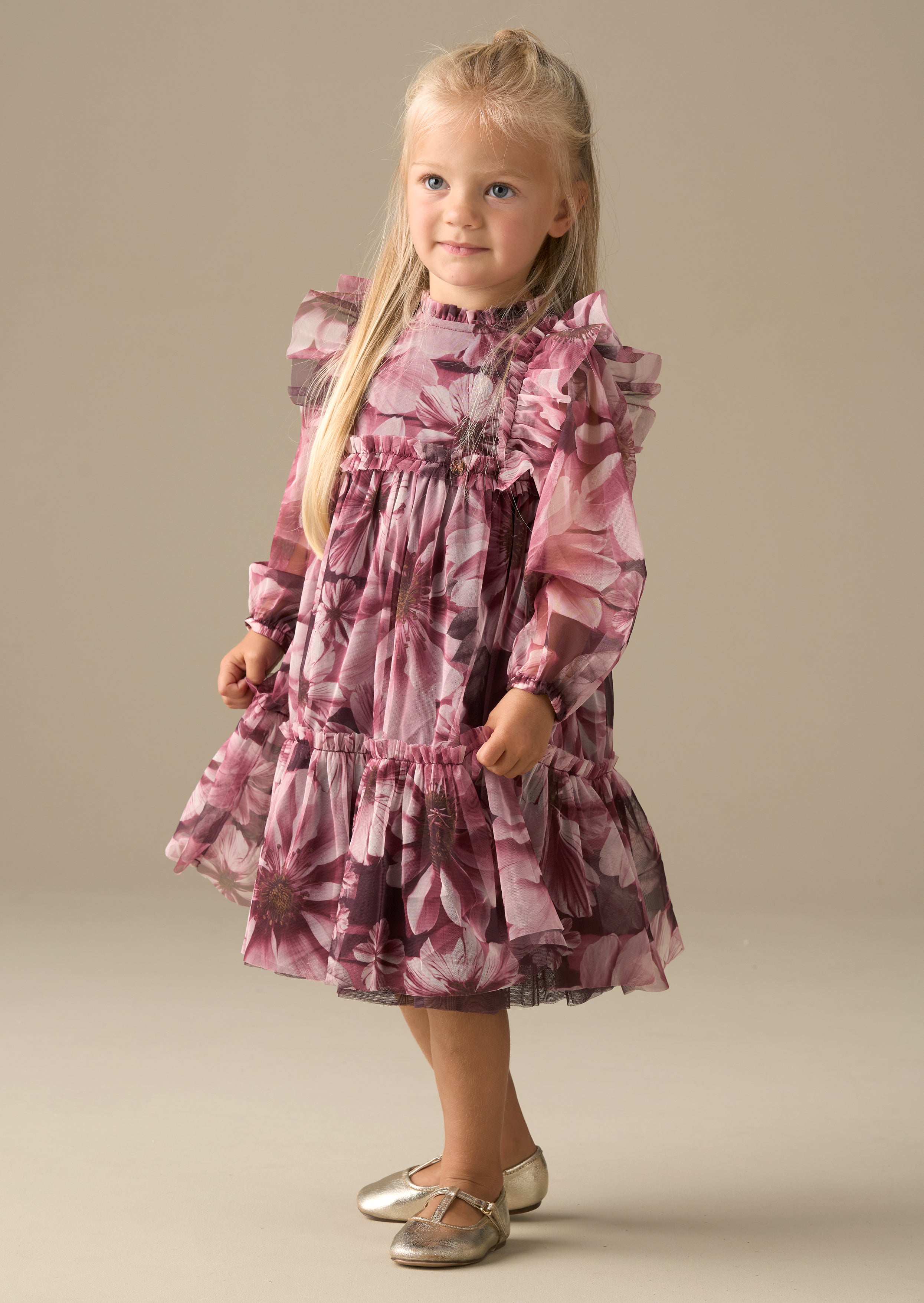 Estelle Floral Print Mesh Dress