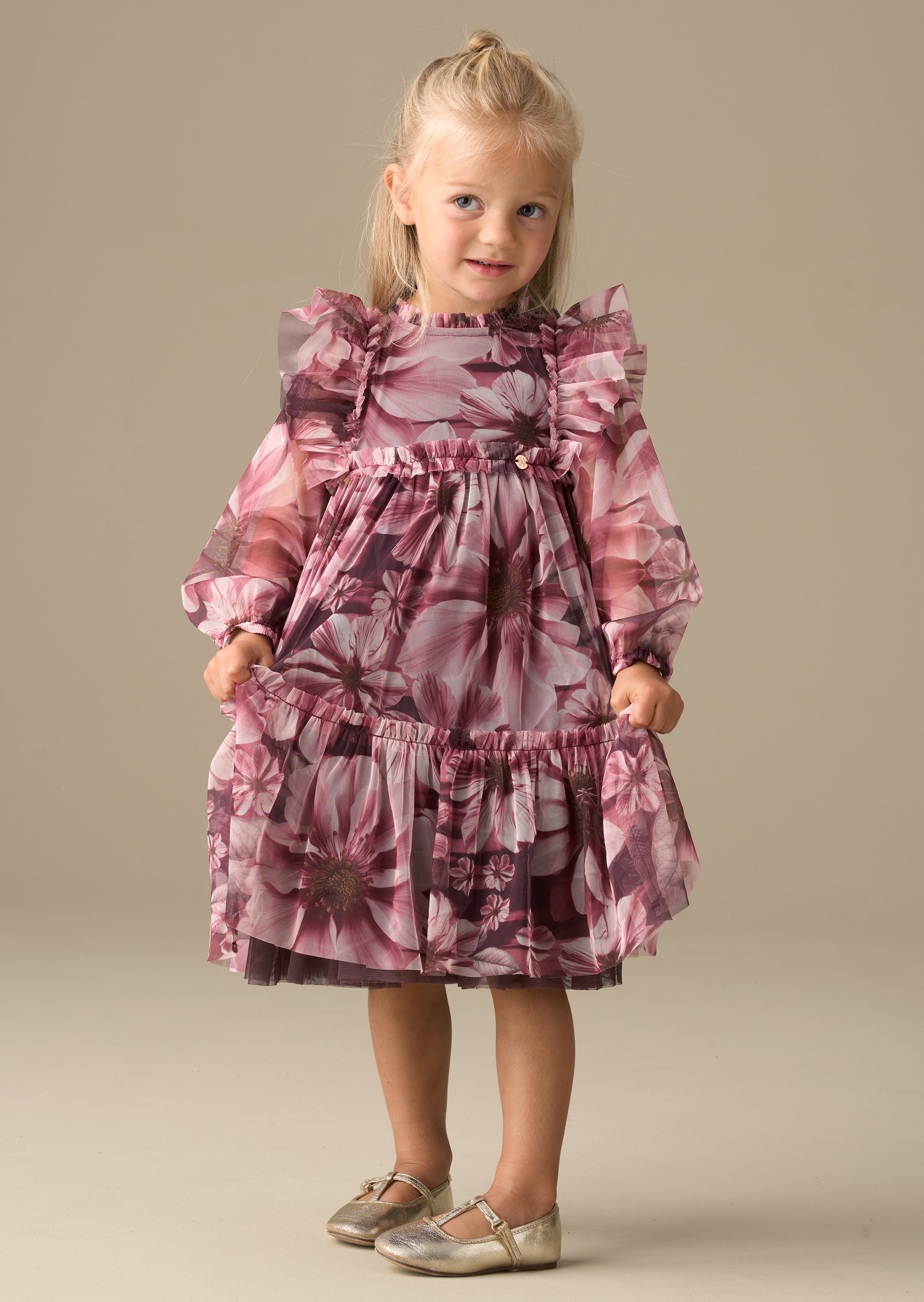 Estelle Floral Print Mesh Dress