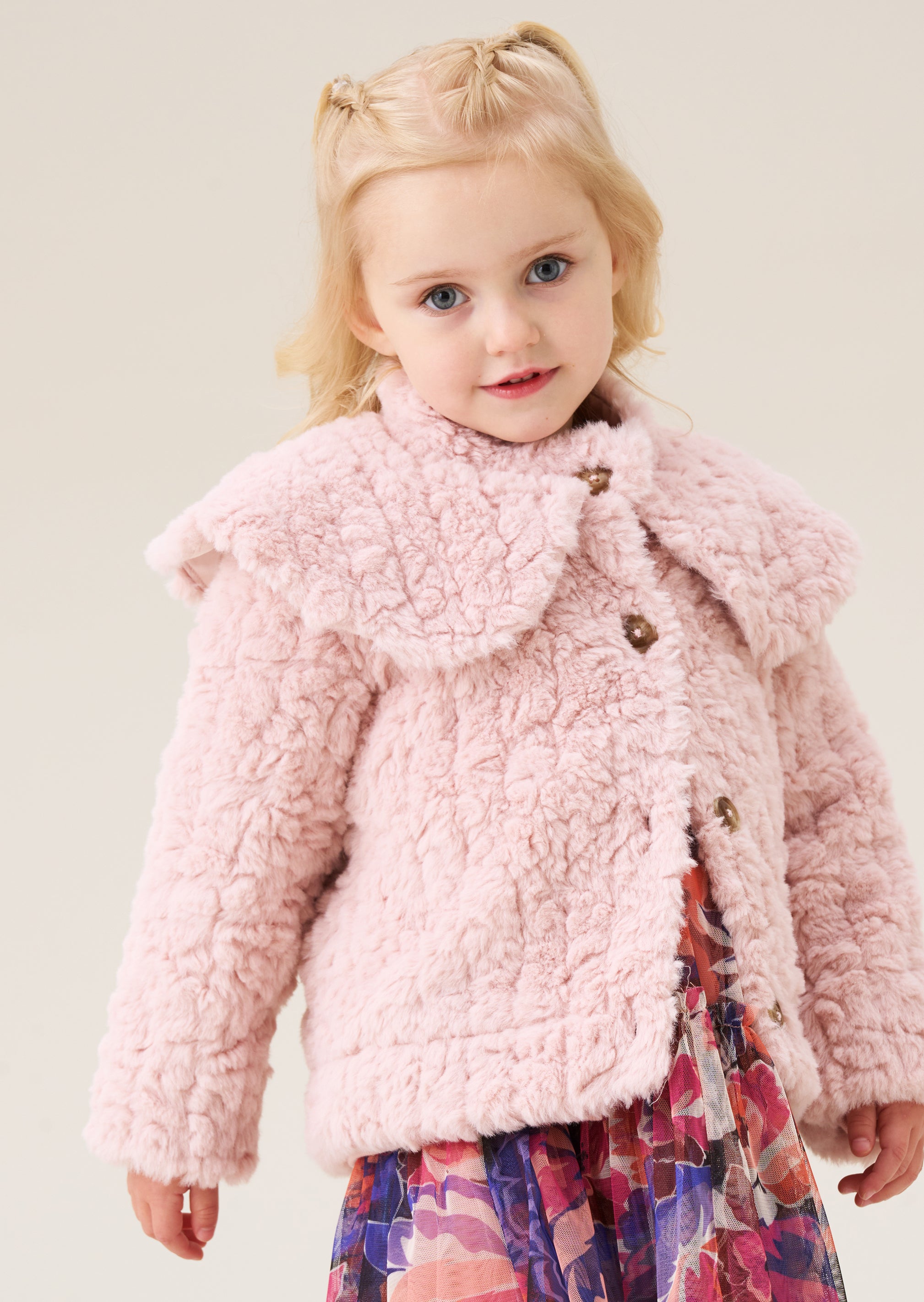 Manteau à col cape en fausse fourrure Cecile