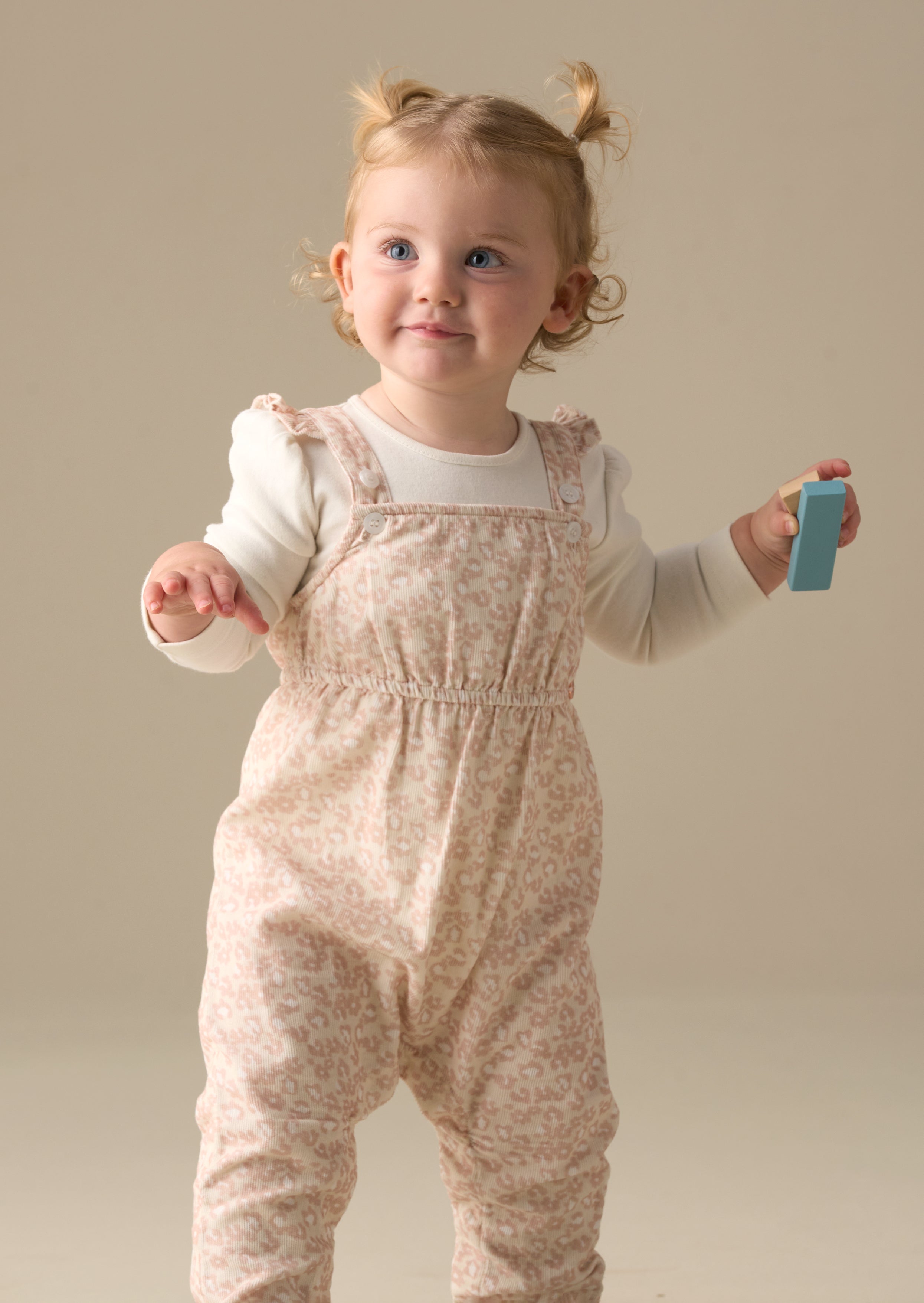 Nellie Animal Print Cord Dungaree & Bodysuit