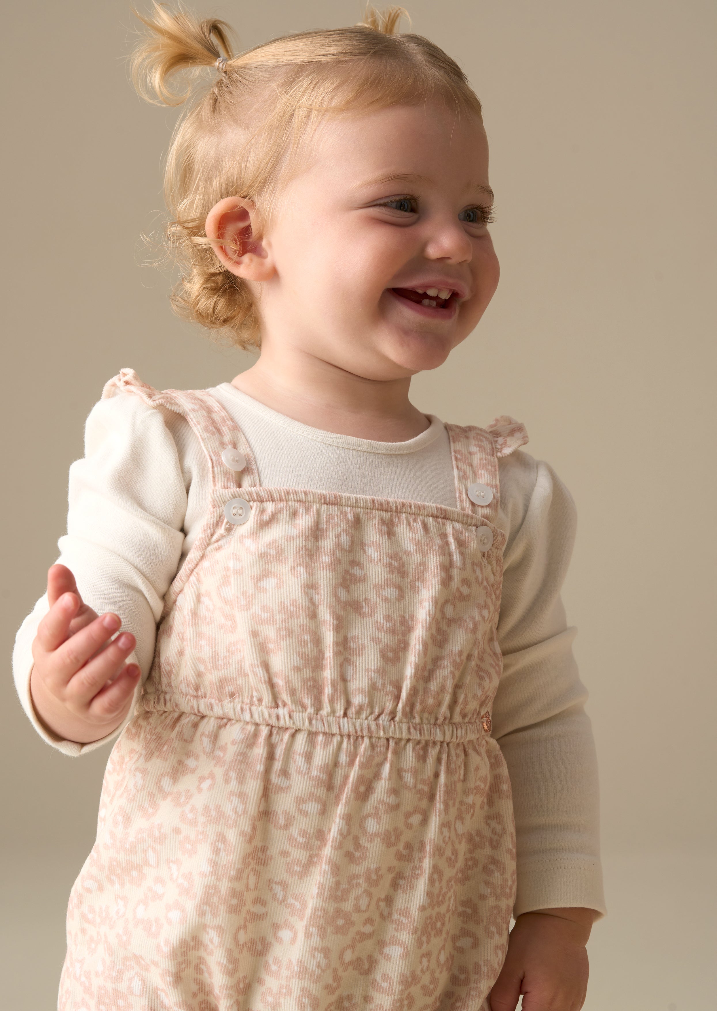 Nellie Animal Print Cord Dungaree & Bodysuit