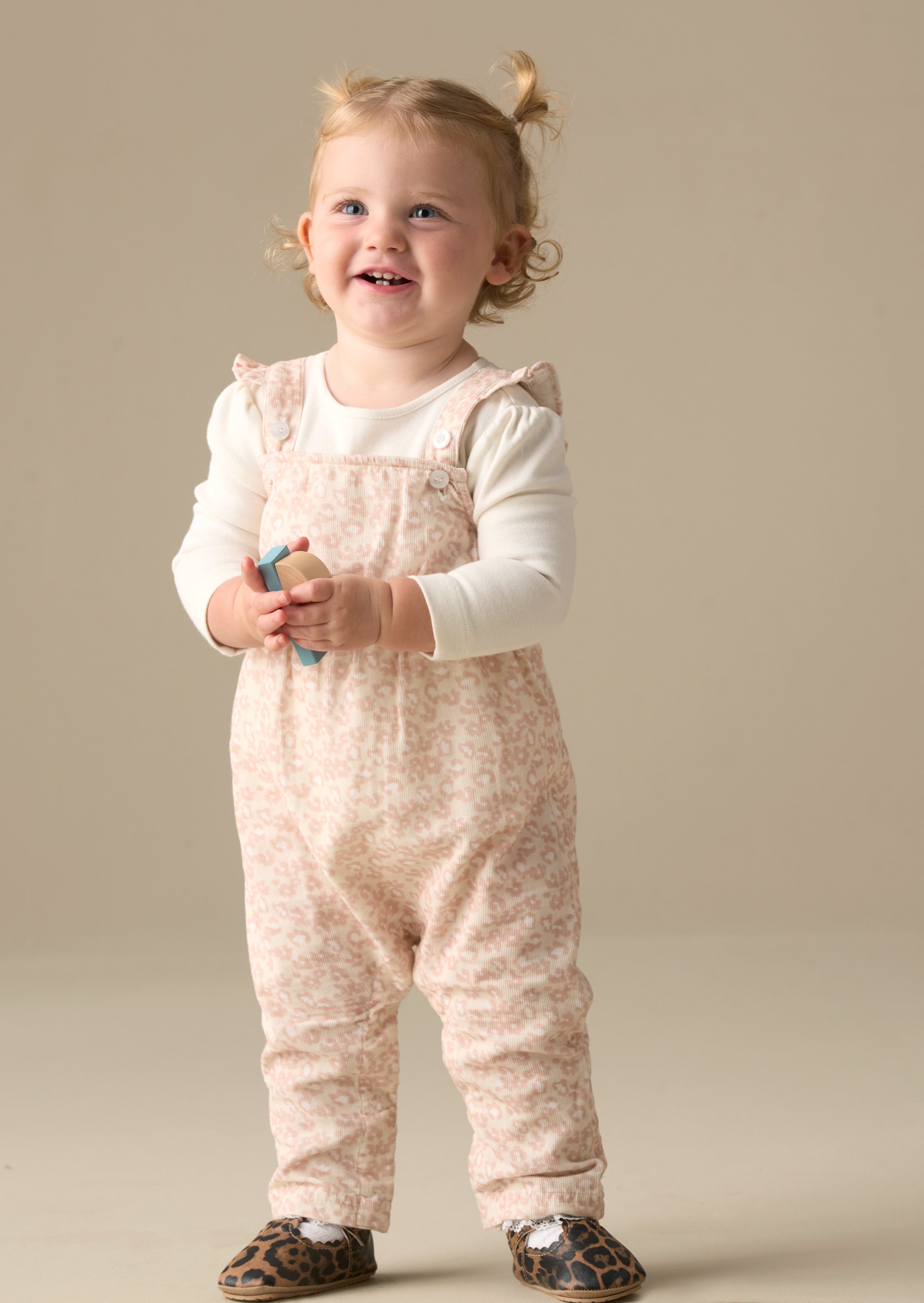 Nellie Animal Print Cord Dungaree & Bodysuit
