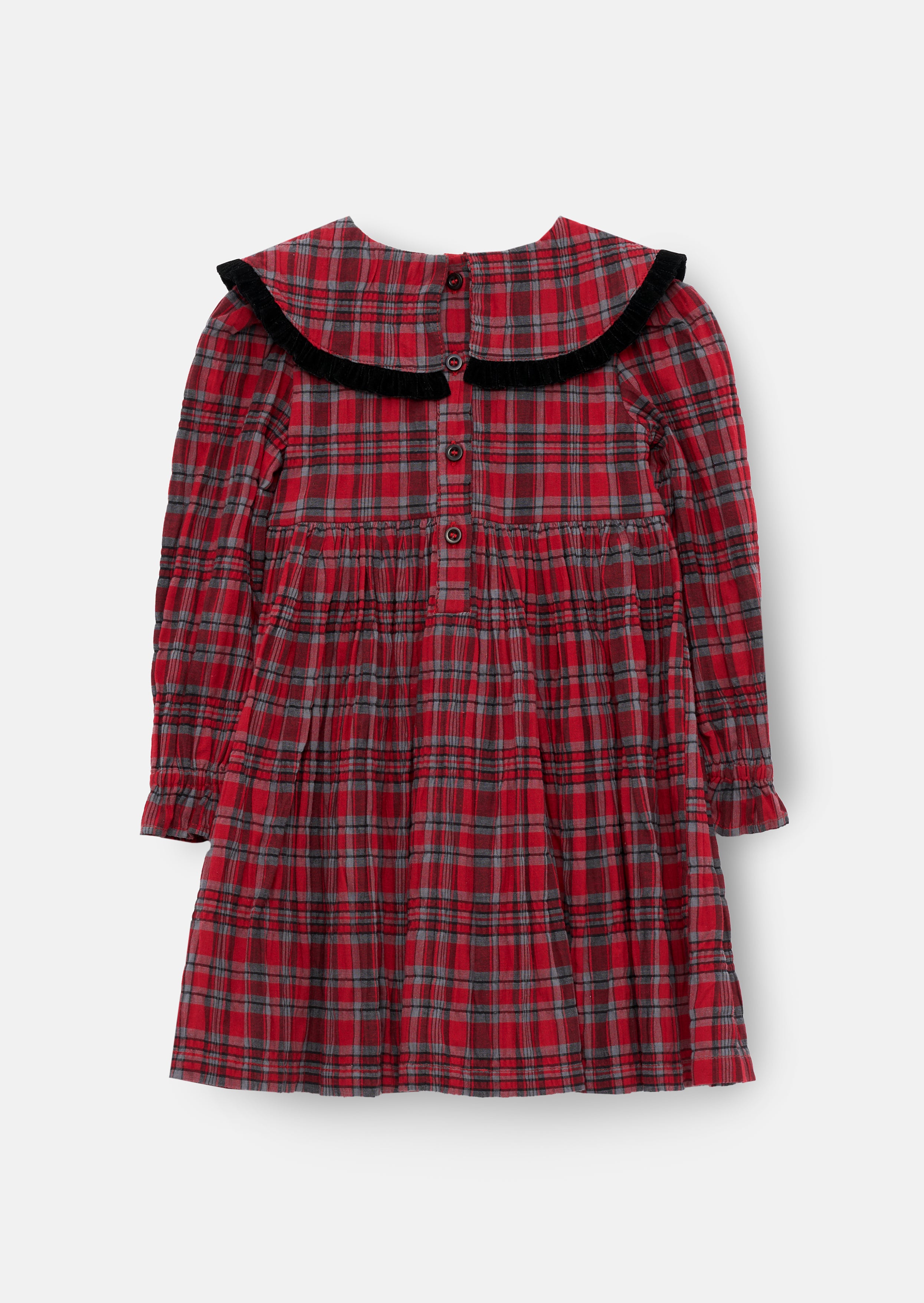 Fia Frill Collar Tartan Bow Dress