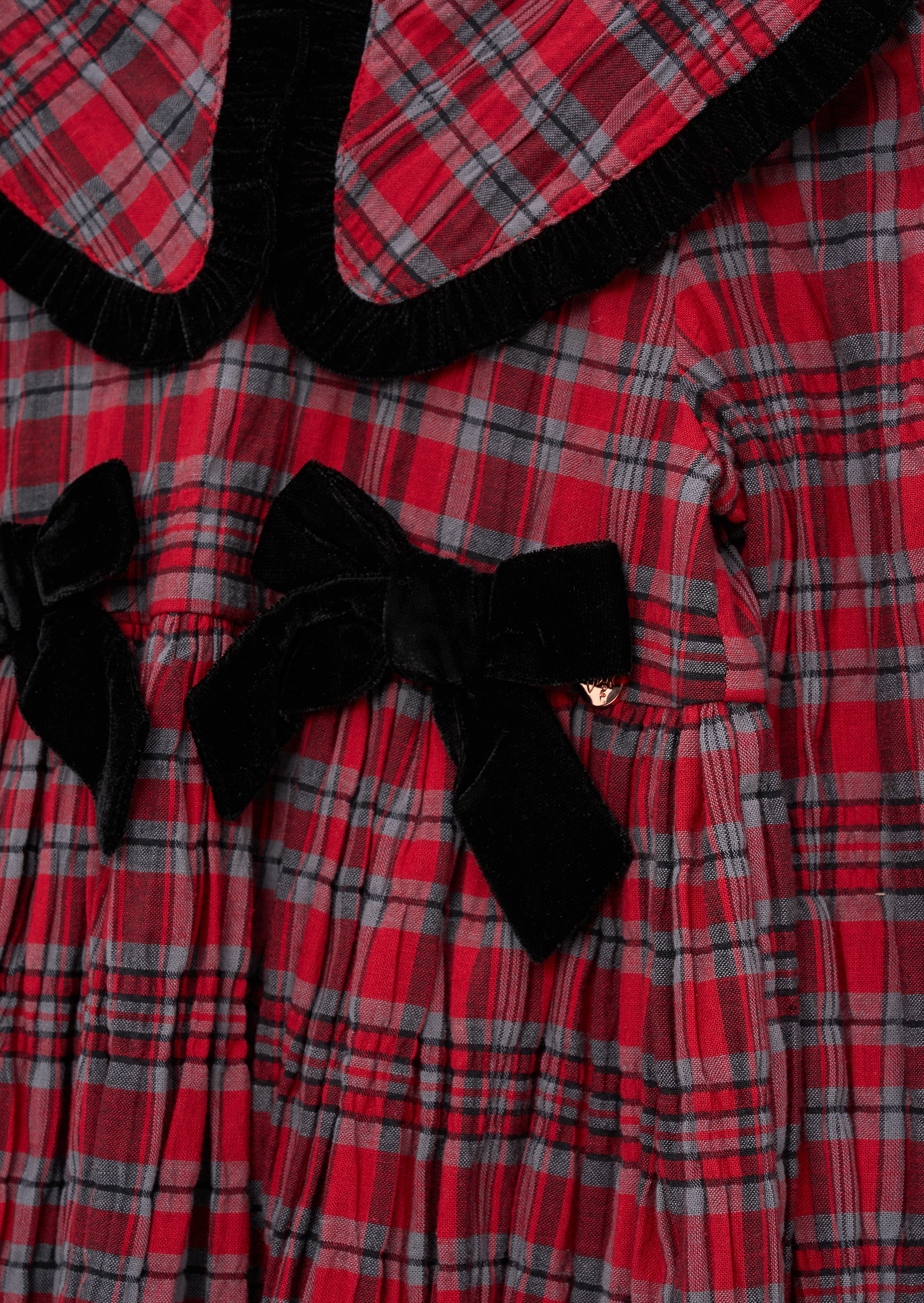 Fia Frill Collar Tartan Bow Dress
